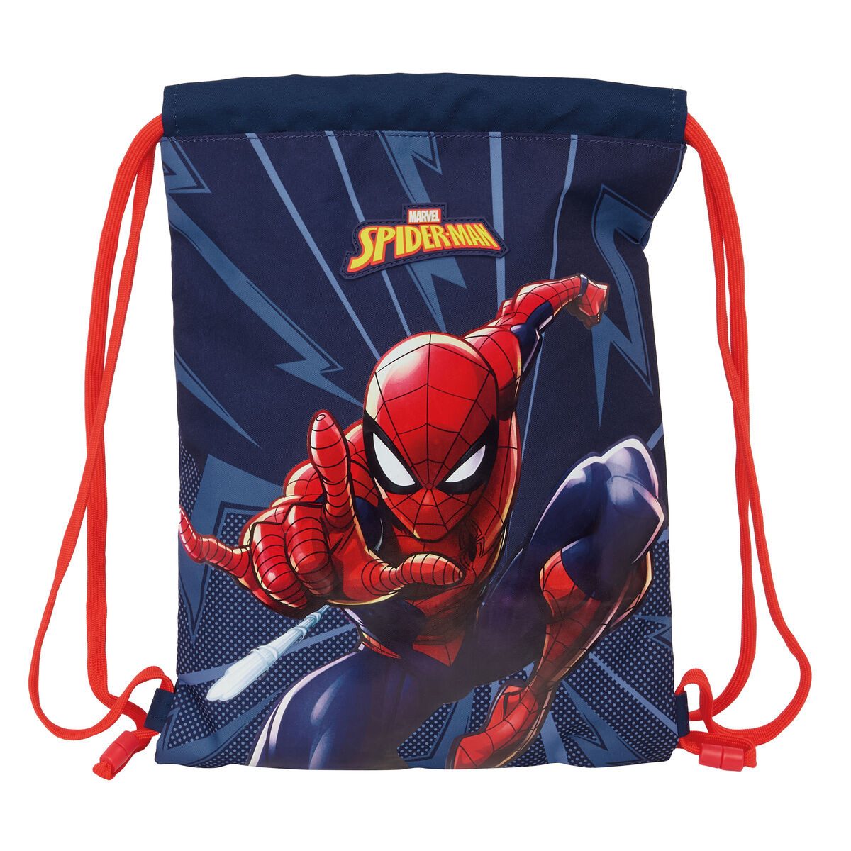 Spiderman Rucksack 26 x 34 x 1 cm Rucksacktasche mit Bändern Spider-Man Blau 26x34x1 cm