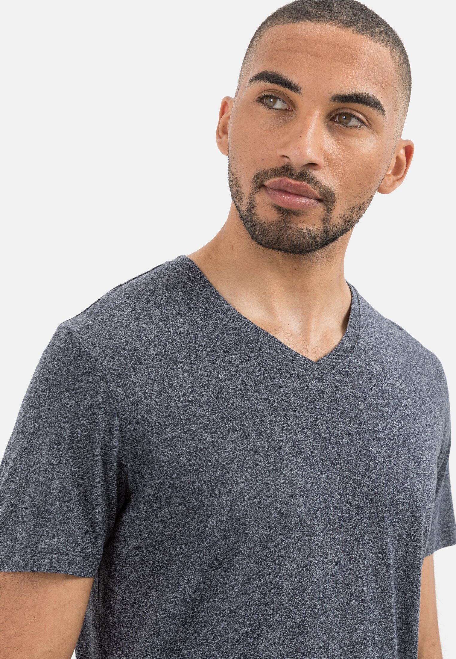 camel active T-Shirt Kurzarm T-Shirt aus biologischer Baumwolle Kurzarm