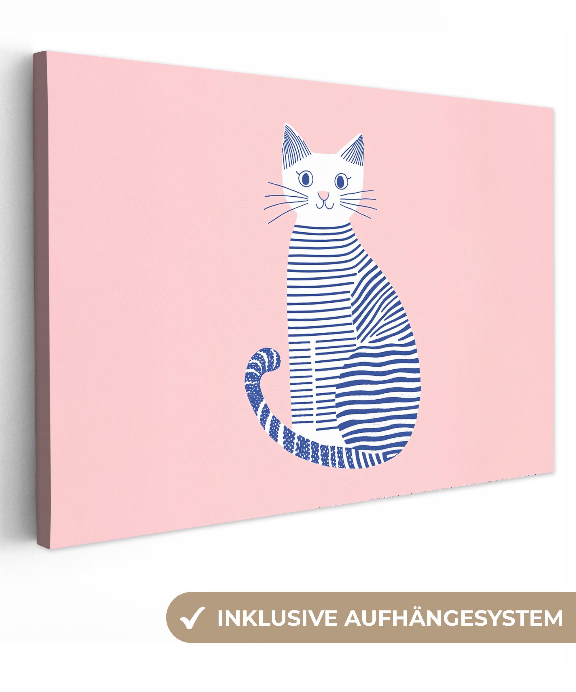 OneMillionCanvasses® Leinwandbild Katze - Illustration - günstig online kaufen
