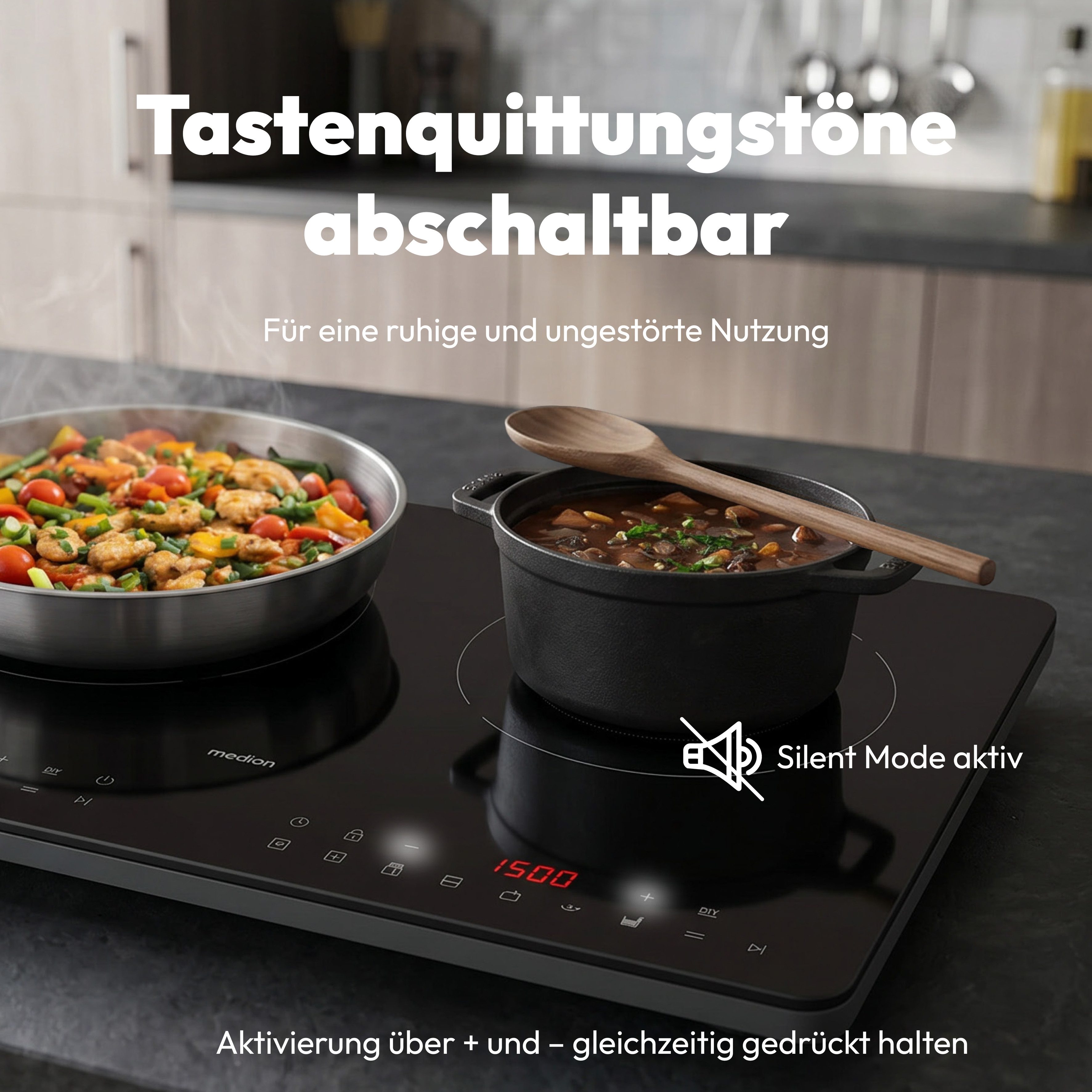 Medion® Doppel-Induktionskochplatte MD 100091, flacher als herkömmliche Geräte – Bild 5 von 5