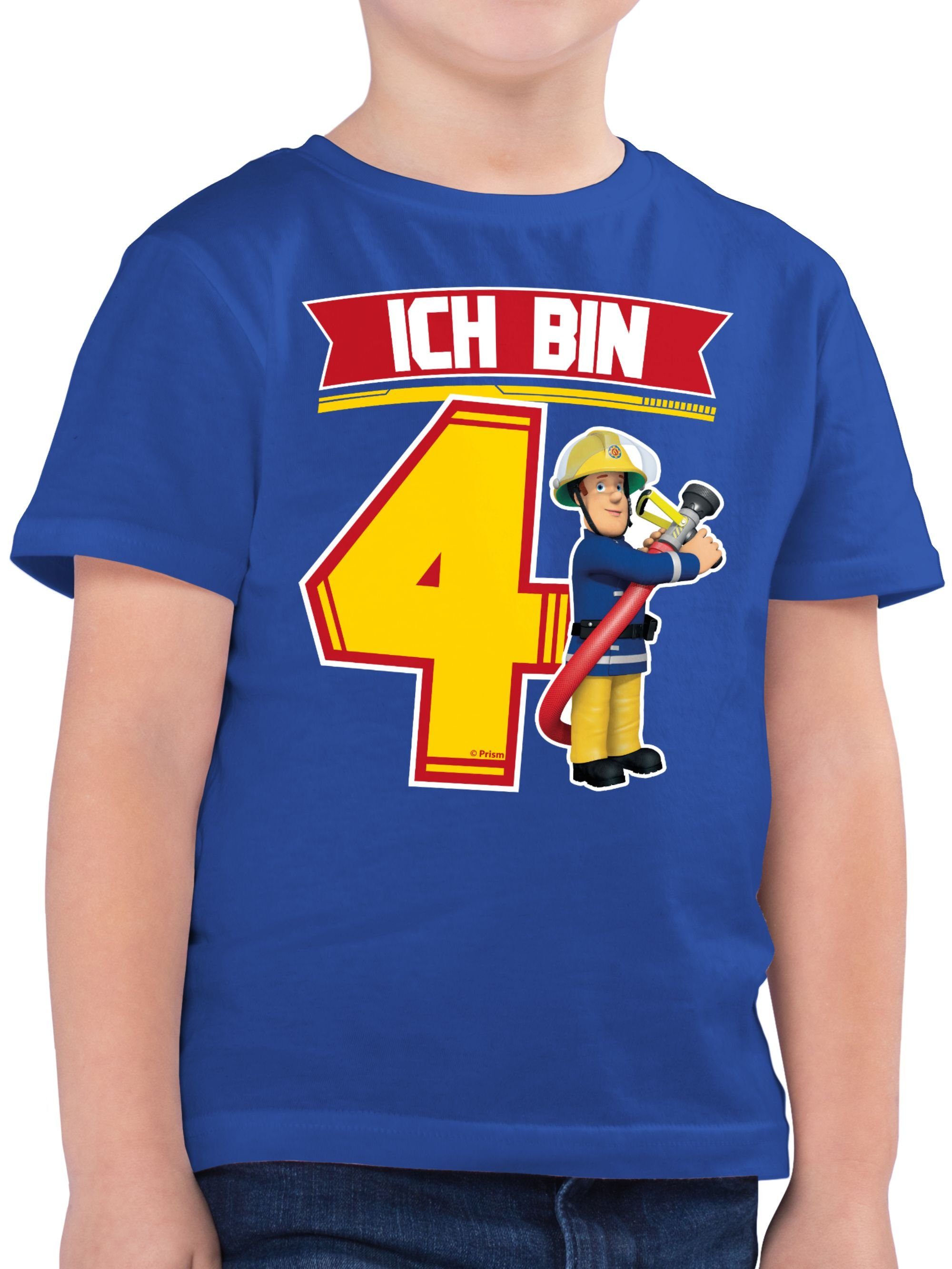 Shirtracer T-Shirt Ich bin 4 - Sam Feuerwehrmann Sam Jungen 03 Royalblau