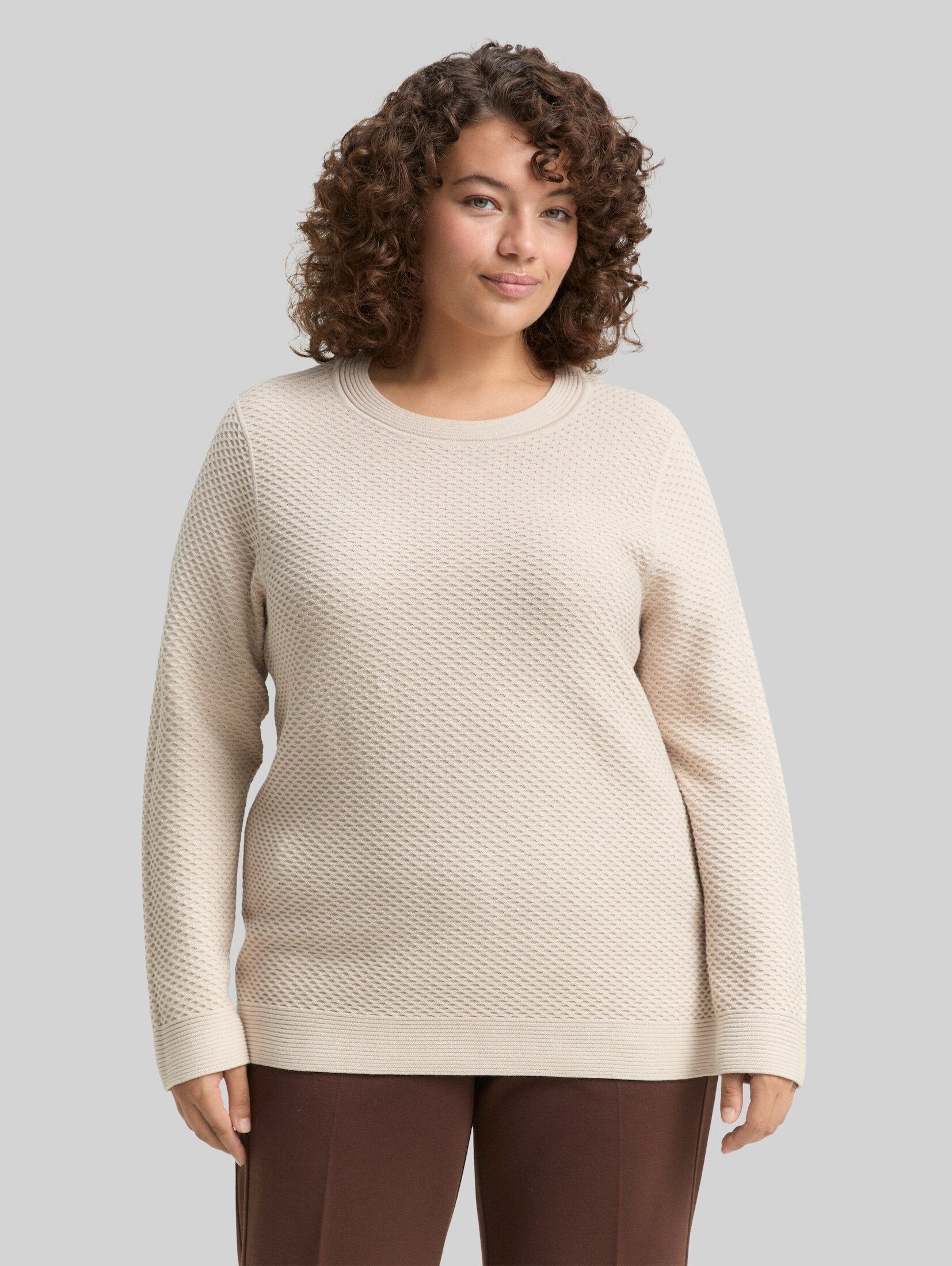 TOM TAILOR PLUS Strickpullover Pullover & Strickjacken Plus Size - Loose Fit Strickpullover aus Baumwolle