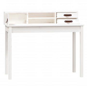 furnicato Schreibtisch Weiß 110x50x93 cm Massivholz Kiefer