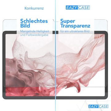 EAZY CASE Schutzfolie Schutzglas für Samsung Galaxy Tab S8 Plus, 12,4 Zoll Panzerglas Displayfolie Tabletschutz Glasfolie Kratzschutz
