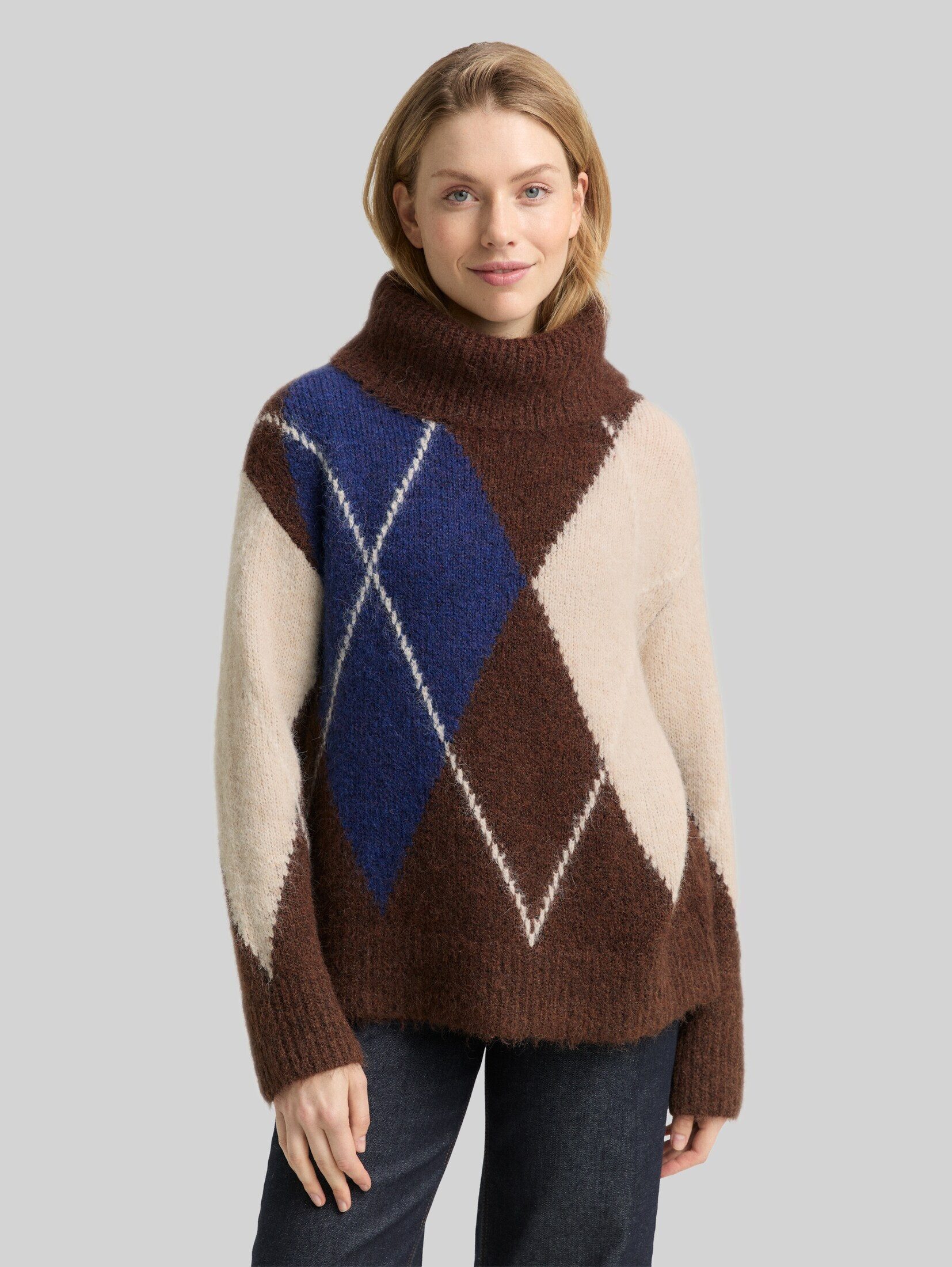 TOM TAILOR Strickpullover Pullover & Strickjacken Oversize Rollkragenpullover mit Wollanteil
