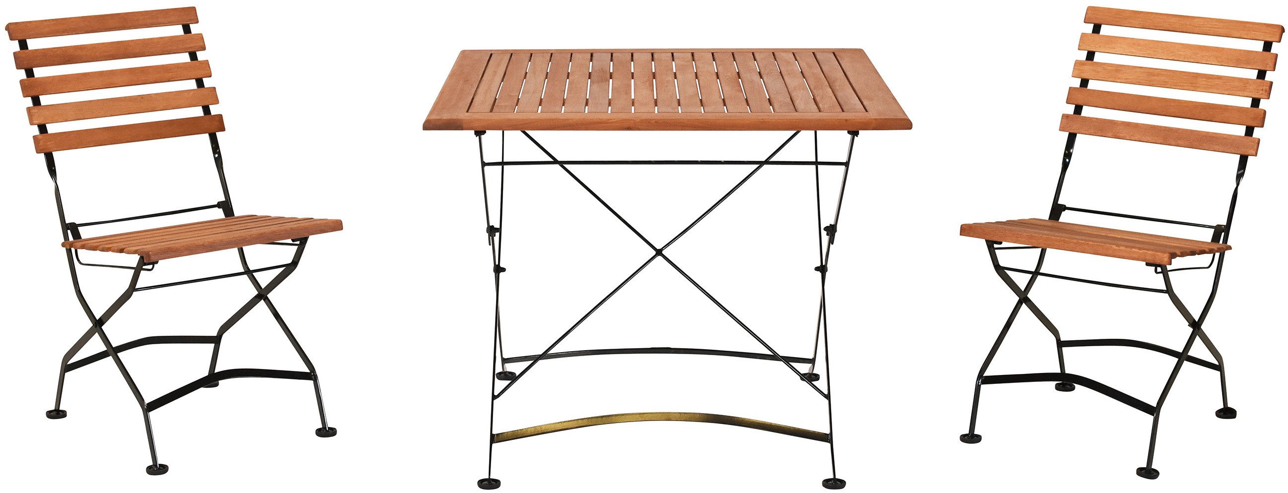 MERXX Garten-Essgruppe Schloßgarten, (3-tlg), 2 Klappstühle mit Gartentisch