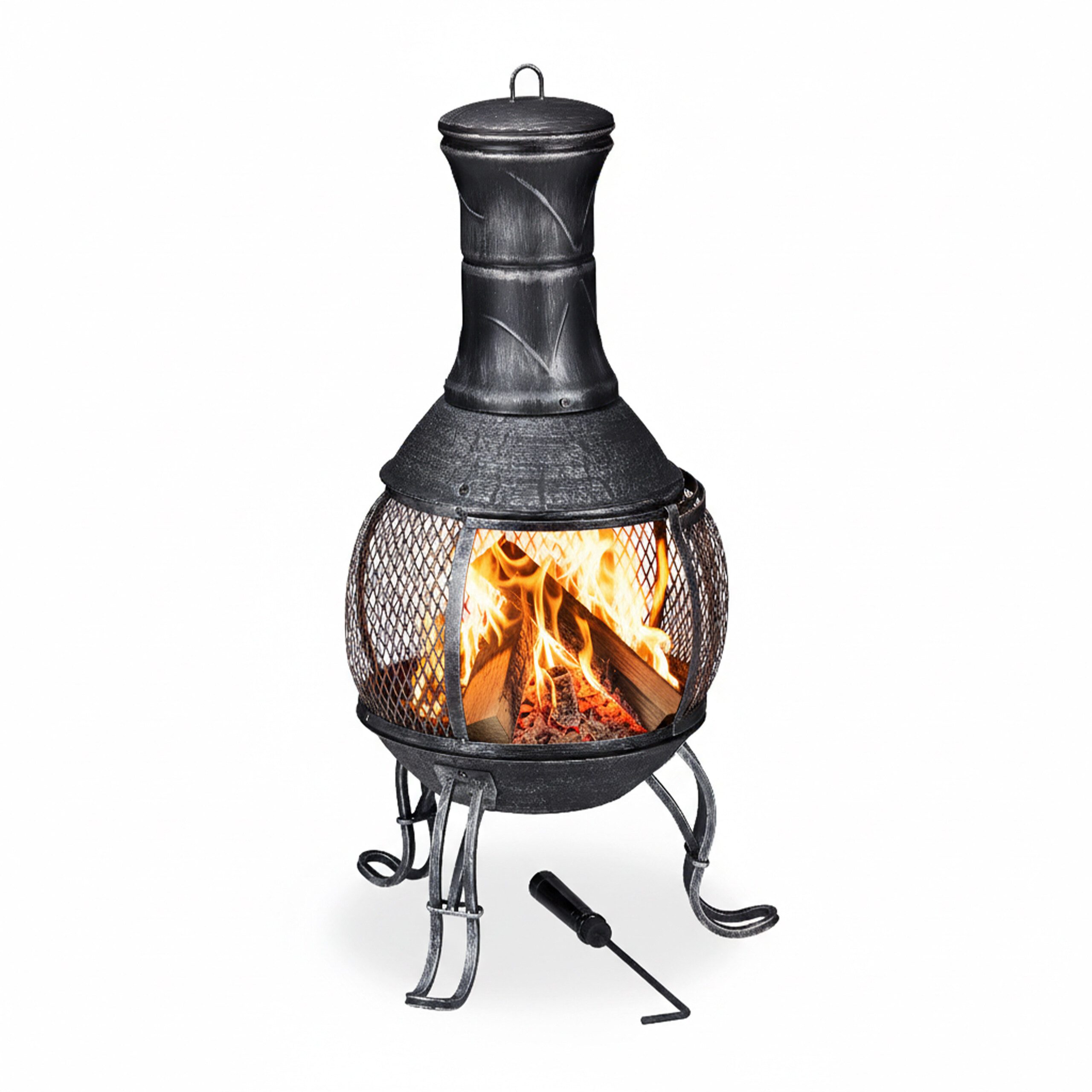 relaxdays Feuerschale Aztekenofen für Garten grau, (1-St)
