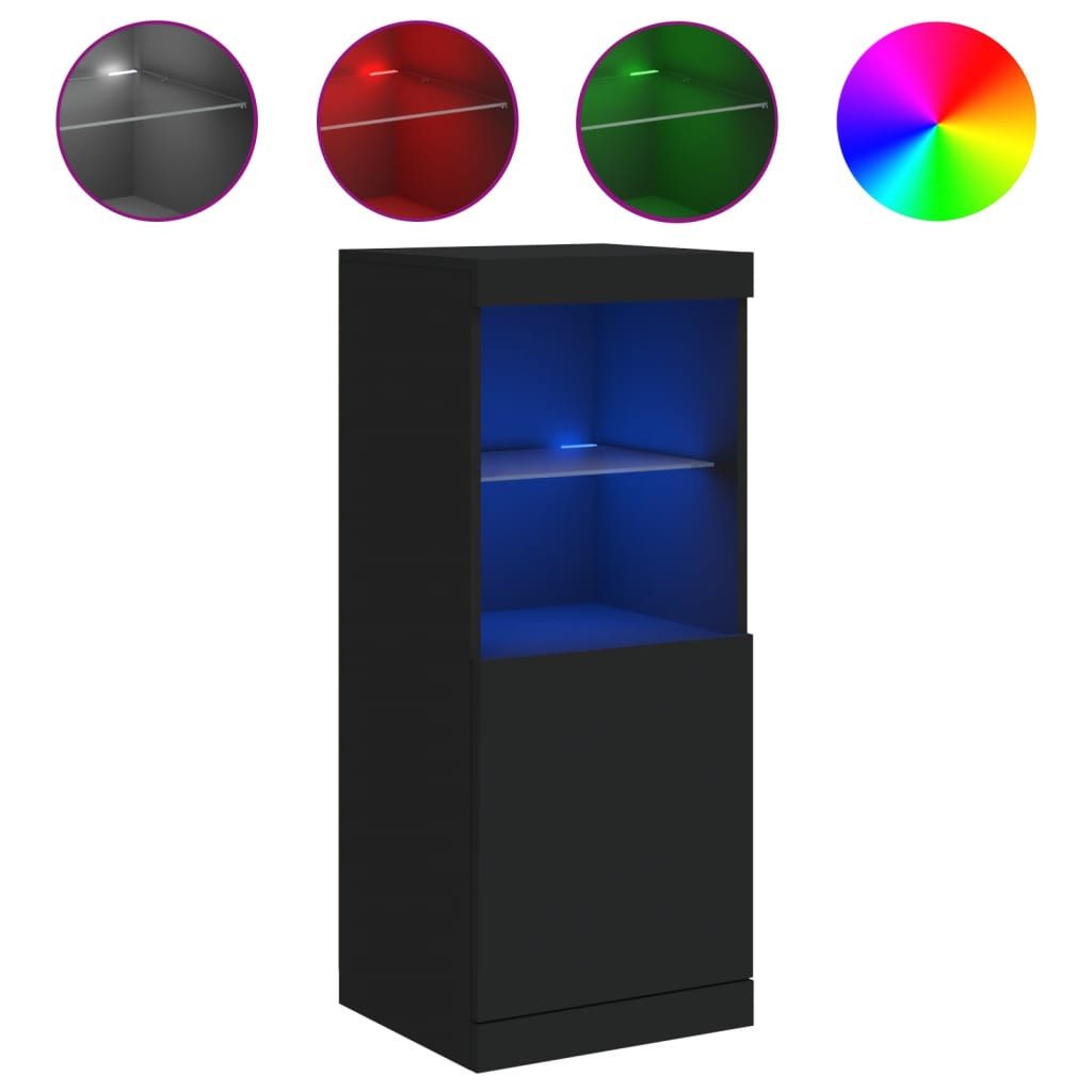 vidaXL Sideboard Sideboard mit LED-Leuchten Schwarz günstig online kaufen
