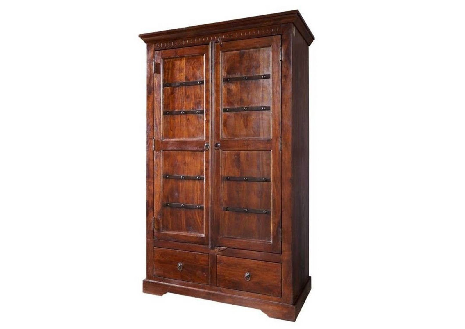 Massivmoebel24 Kleiderschrank OXFORD (Kleiderschrank Akazie 108x64x180 nougat lackiert OXFORD #509) Kleiderschrank Akazie 108x64x180 nougat lackiert OXFORD #509