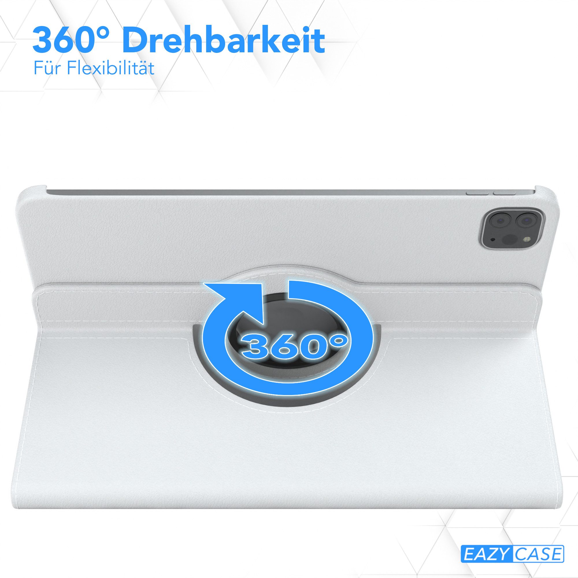 EAZY CASE Tablet-Hülle Rotation Case für iPad Pro 11" 1./2./3./4. Gen. 11 Zoll, Tablet Schutzhülle kratzfest stoßfest drehbar 360 Grad Weiß – Bild 3 von 5