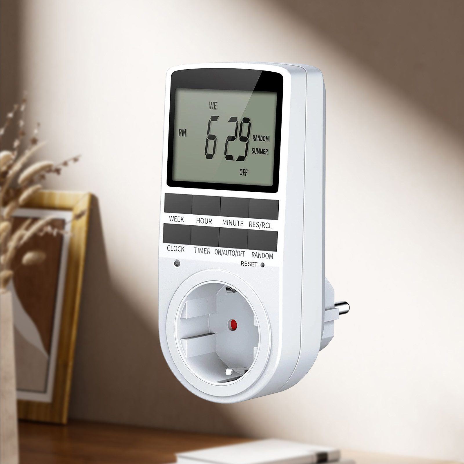 REDOM Zeitschaltuhr LED-Timer Digitale Zeitschaltuhren Zeitschaltuhr-Steckdose, mit 10 täglichen konfigurierbaren Programme, 1-St., Automatisches Ein- und Ausschalten von Geräten spart Energie, Täglich für Innen 16A / 3680W für Haushaltsgeräte Beleuchtung Aquarien