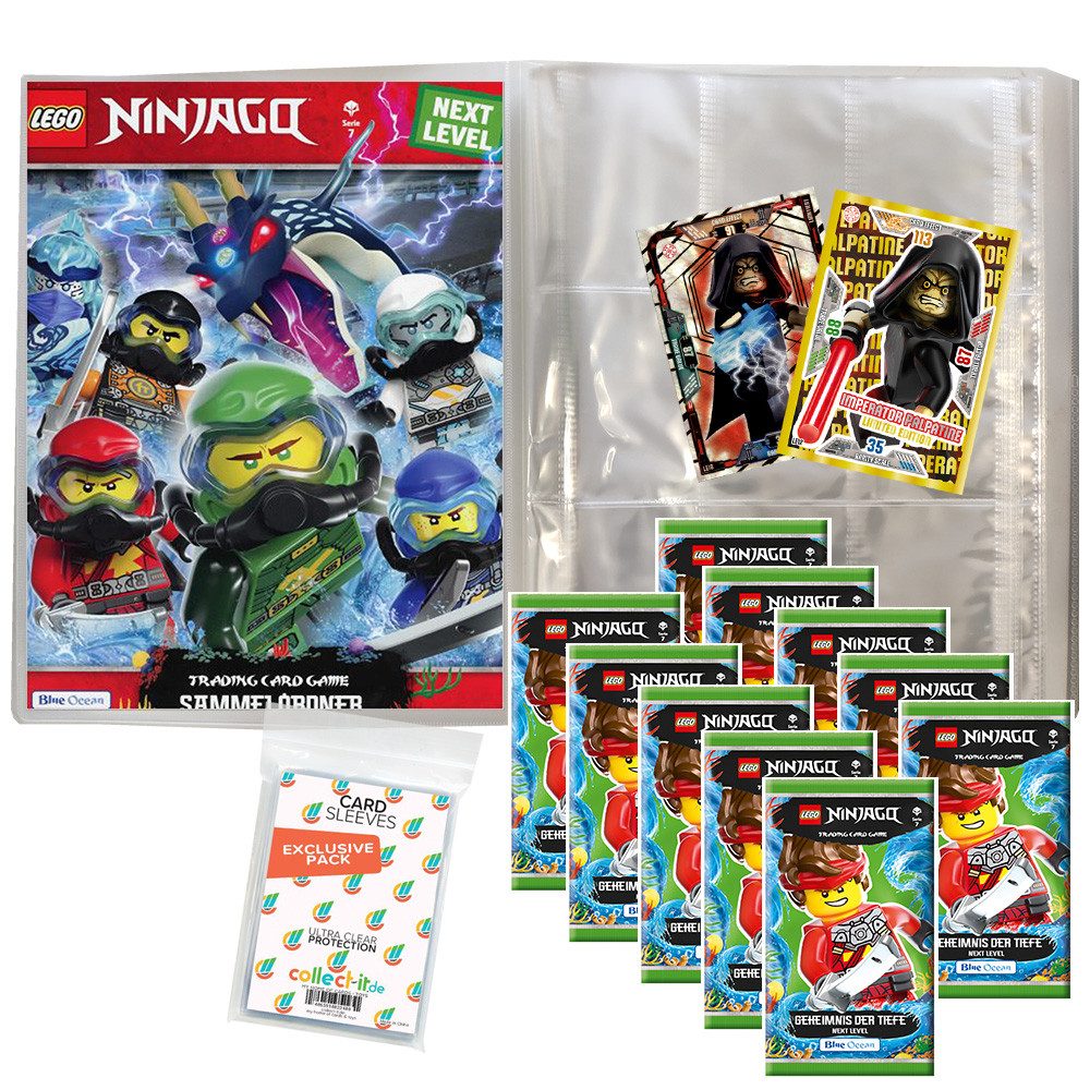 Star Wars Sammelkarte LEGO Ninjago 7 NEXT LEVEL 1 Leere Mappe 10 Booster Collect-it Hüllen