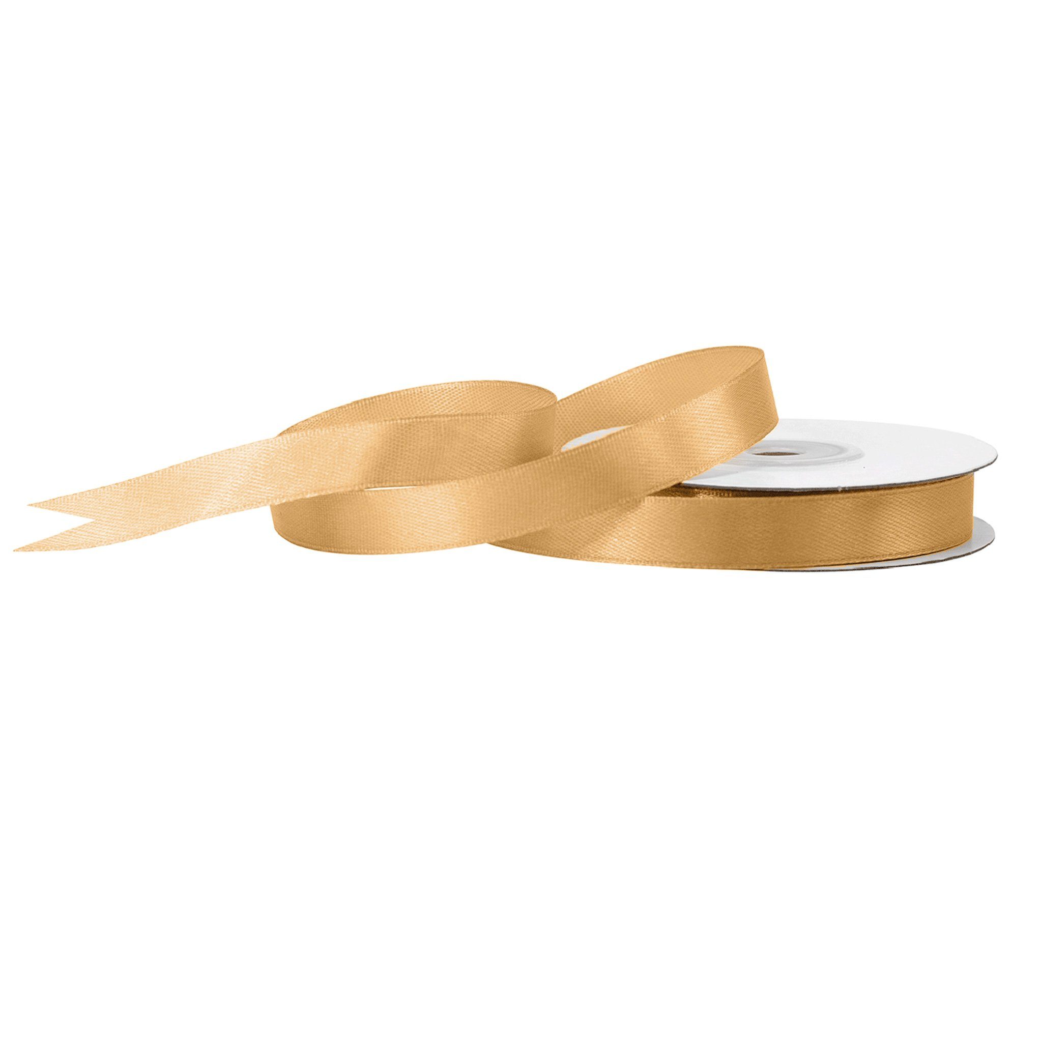 Creativery Satinband, Satinband 12mm x 25m Rolle Hellgold
