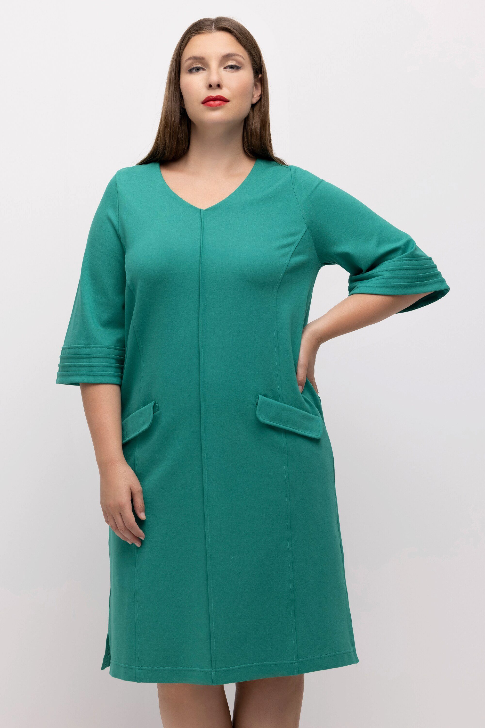 Ulla Popken Midikleid Midi-Puntokleid A-Linie Biesen günstig online kaufen