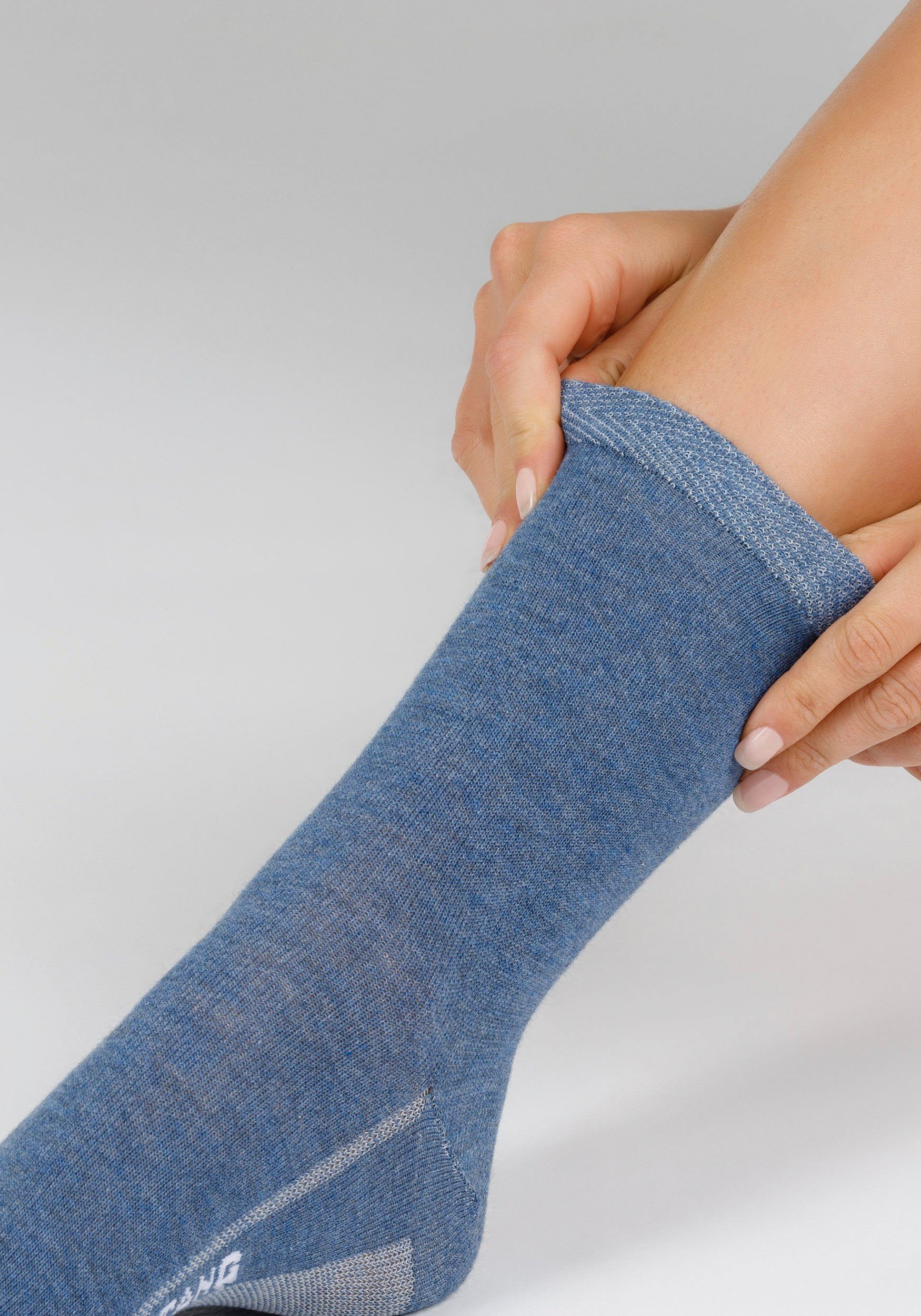 jeans-mix Verstärktem Fersen- MUSTANG (Packung, 6-Paar) und Zehenbereich Socken