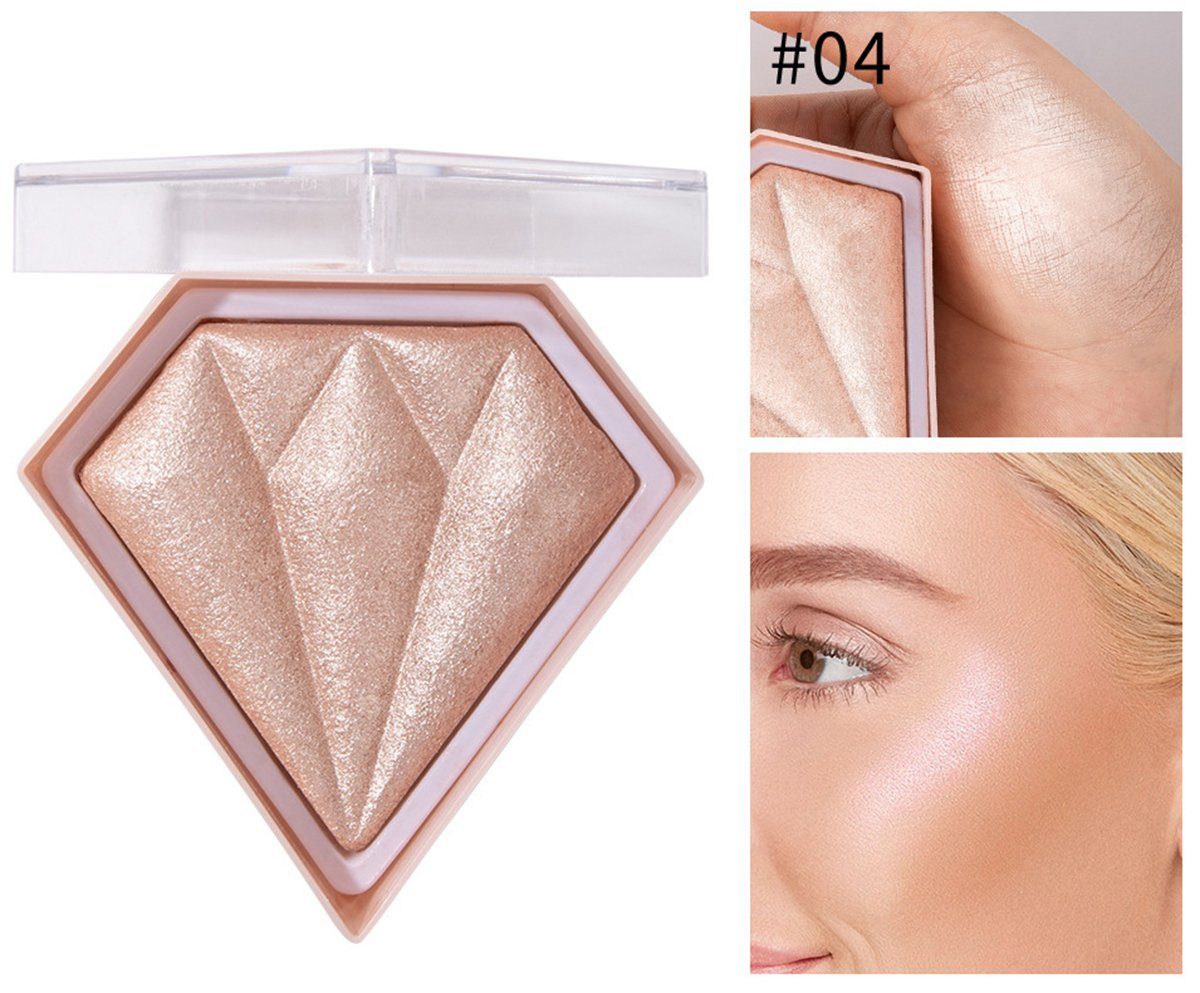 Haiaveng Highlighter Diamant-Leuchtpuder-Palette, für natürliches Nude- Konturen-Make-up Champagner und glänzendes