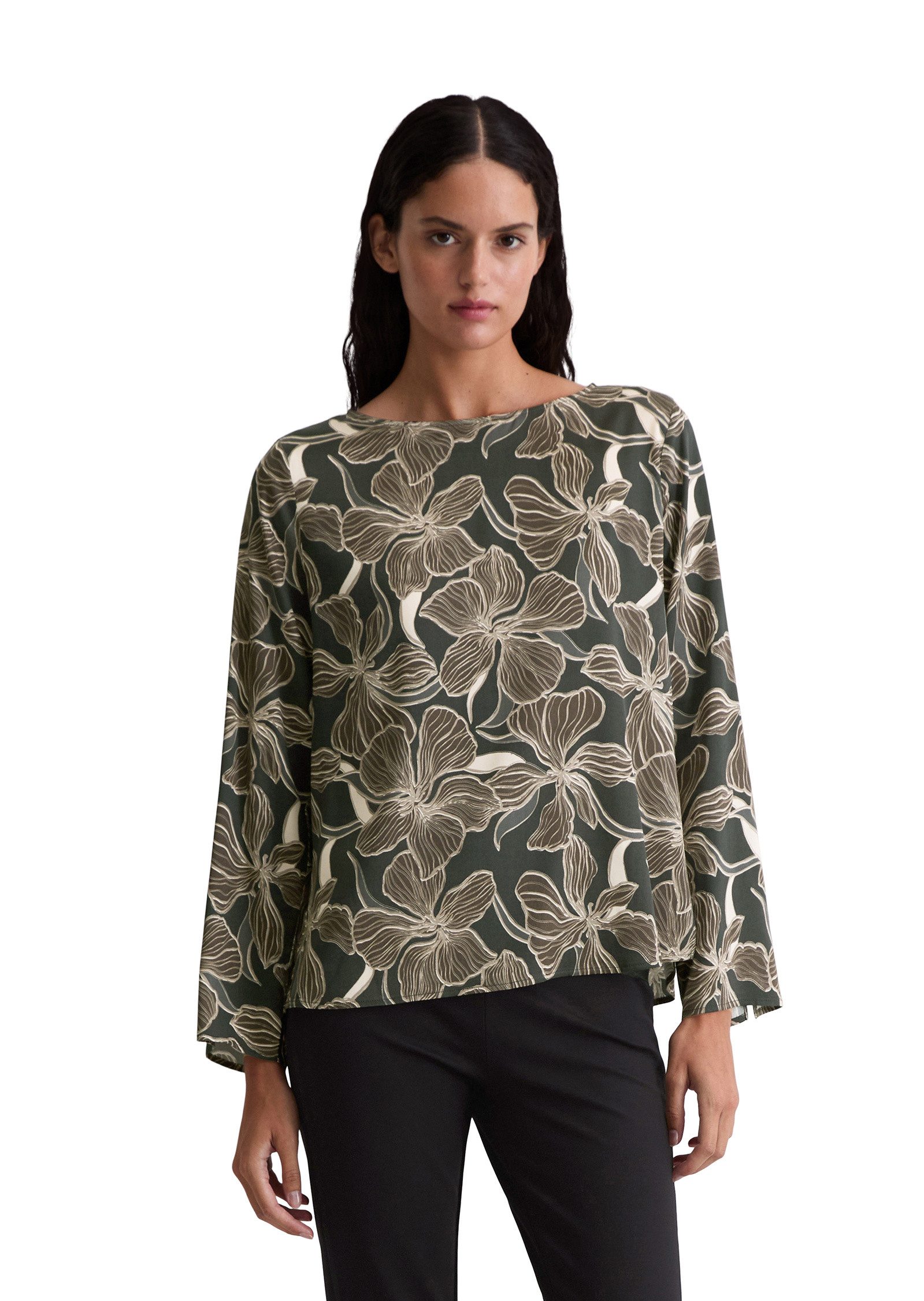 Marc O'Polo Langarmbluse aus Viskose-Satin-Stretch