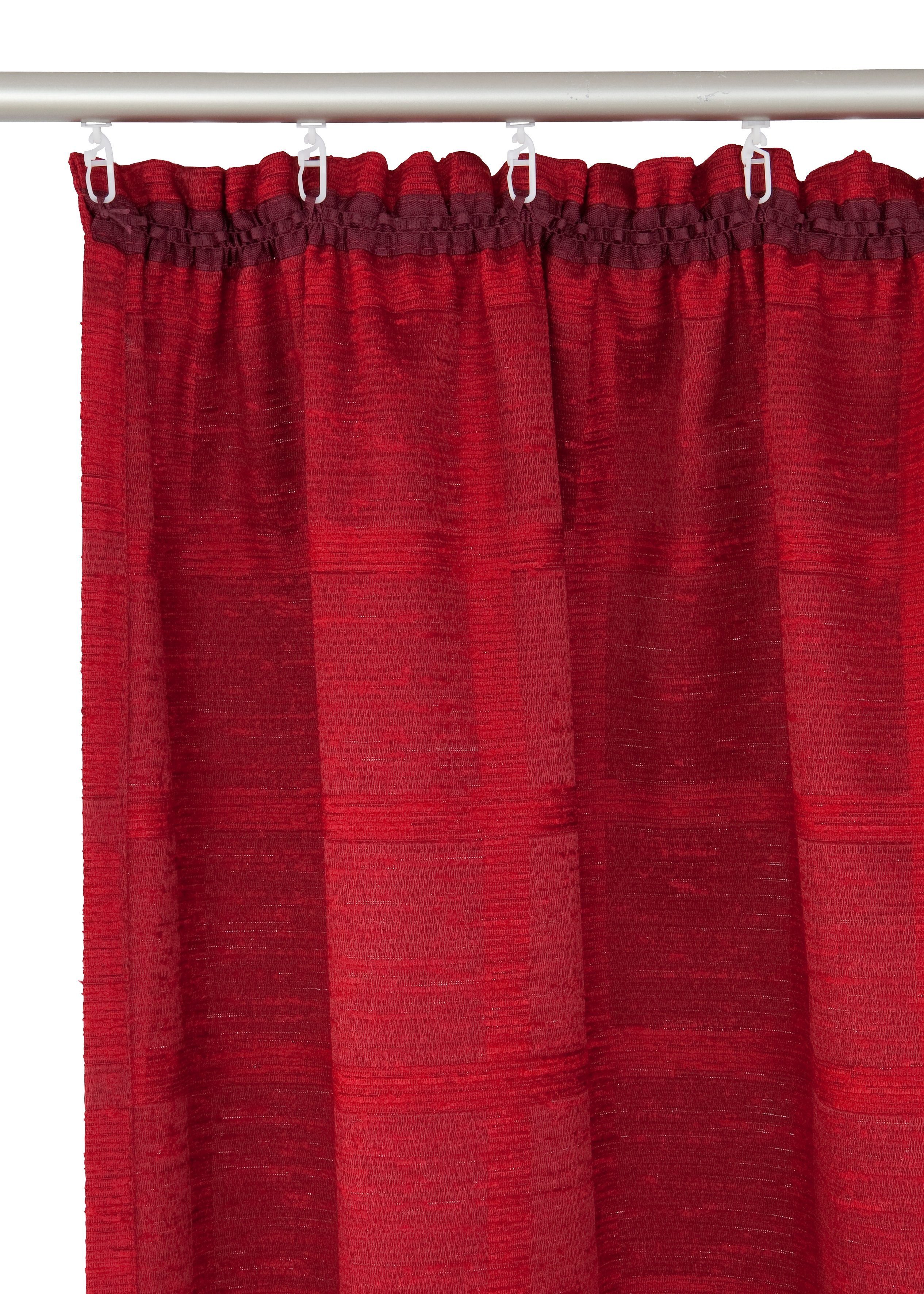 Vorhang rot (1 St), Wirth, Toco-Karo, blickdicht, Chenille Kräuselband