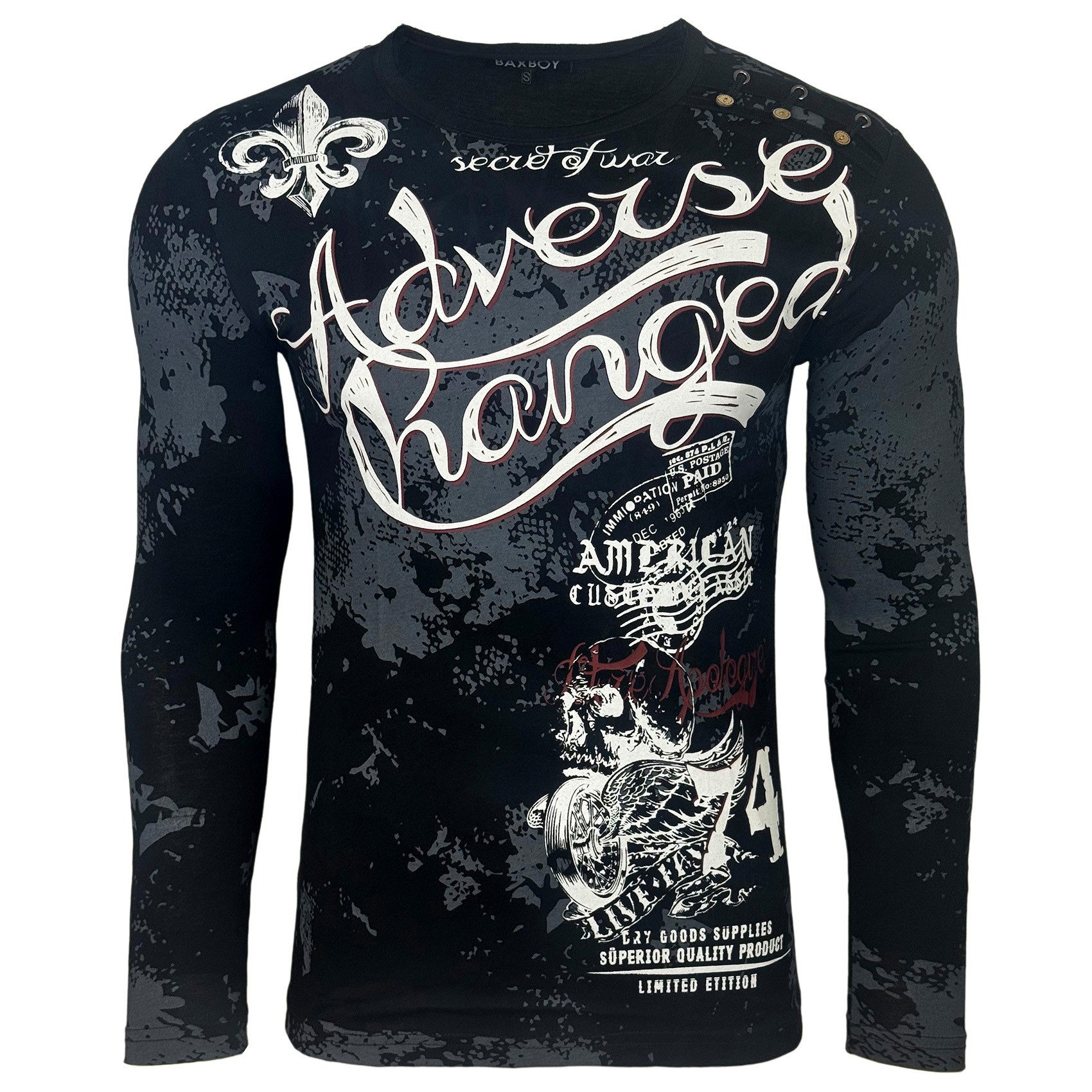 Baxboy Longshirt Baxboy Herren Longsleeve Langarmshirt Shirt Mit Rundhalskr günstig online kaufen