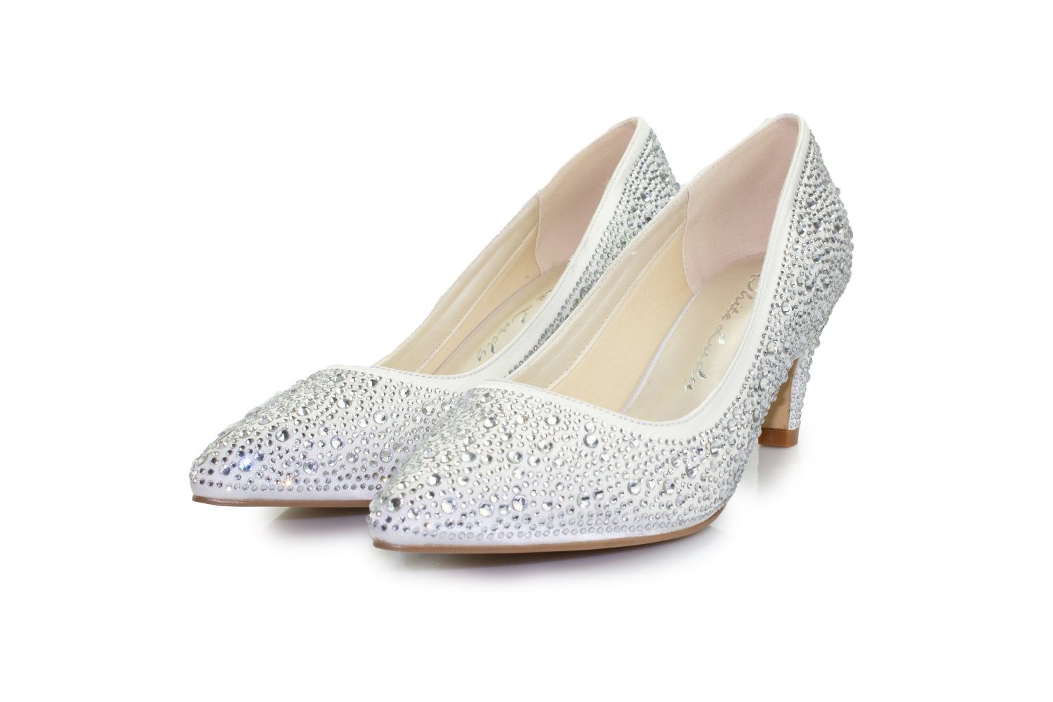 White Lady 925 zirkonia Satin-Strass - Brautschuhe Pumps