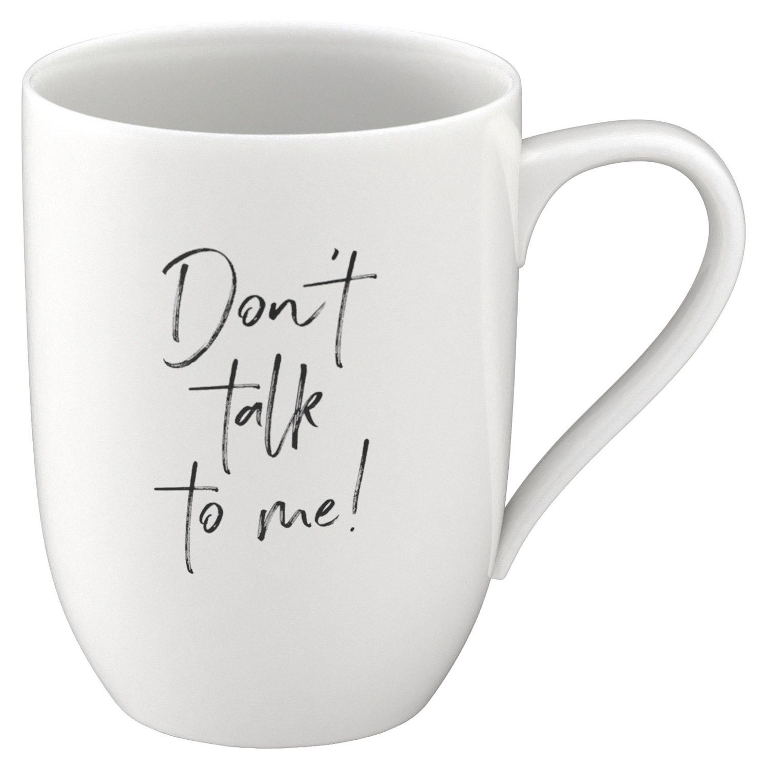 Villeroy & Boch Tasse Kaffeetasse STATEMENT, 340 ml, Schwarz, Weiß, Porzellan, mit Schriftzug Don't talk to me, Made in Germany