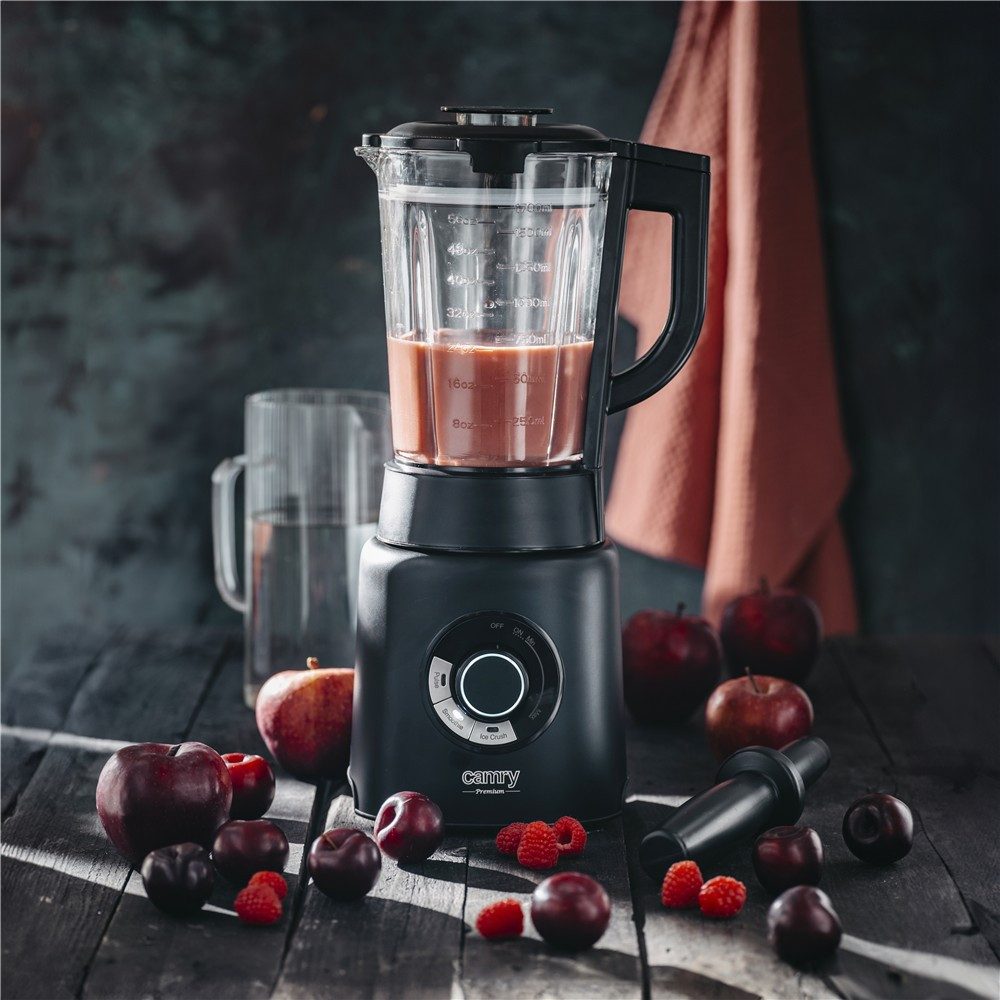 Camry Standmixer CR 4089 Smoothie-Programm und Pulse-Funktion, 2000 W, 23000U/min, 1,7l, 3 Programme, Ice Crush Funktion, matt schwarz
