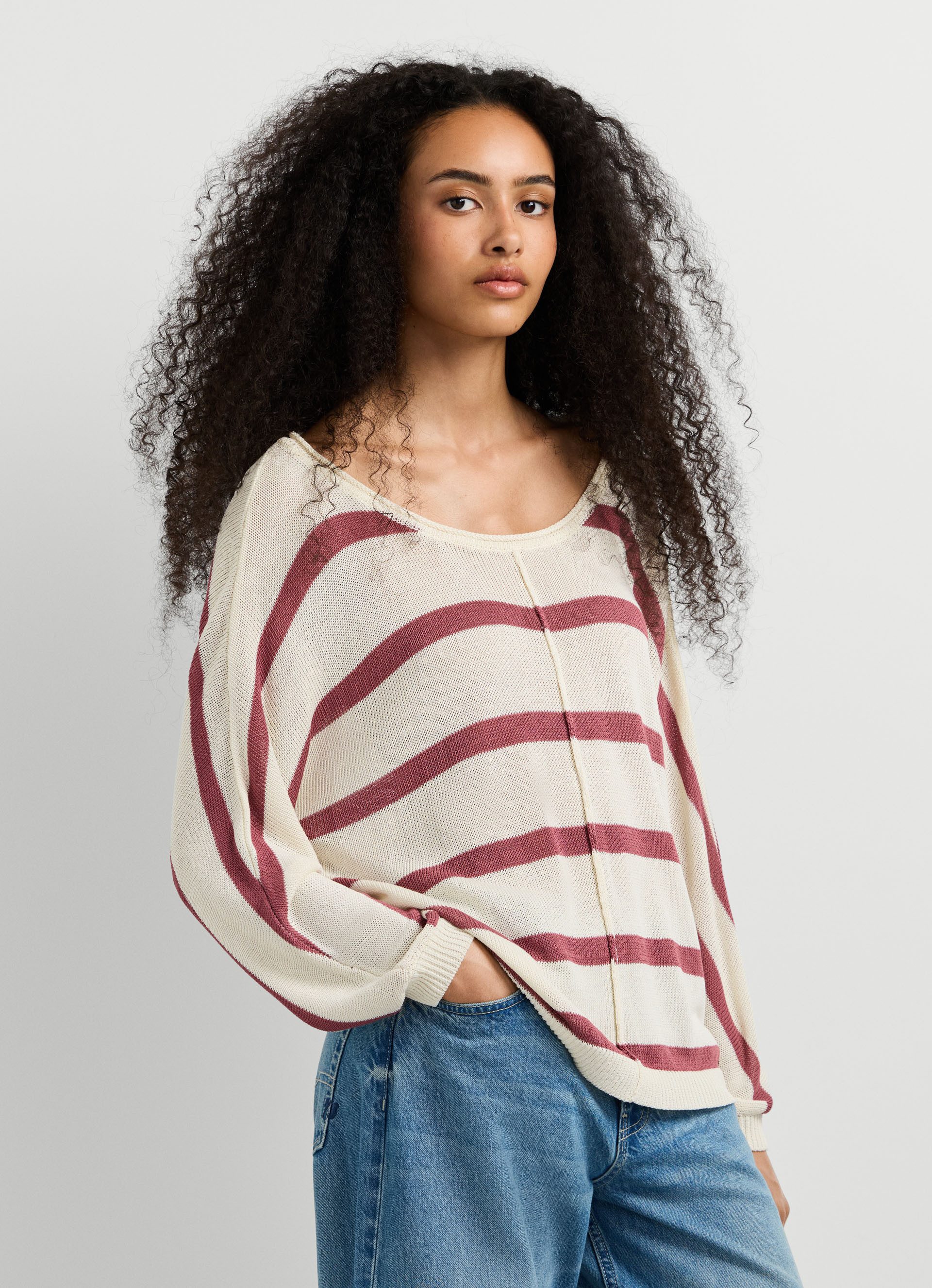 Pepe Jeans Strickpullover ALBERTA im Streifen-Design, locker geschnitten