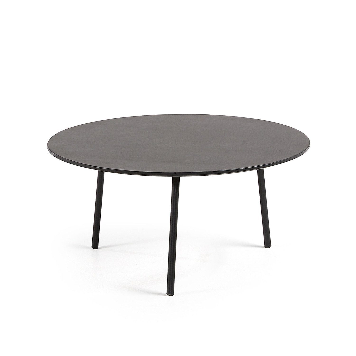 Natur24 Beistelltisch Couchtisch Tisch Zement Mathis und Ø70cm Stahl Beine