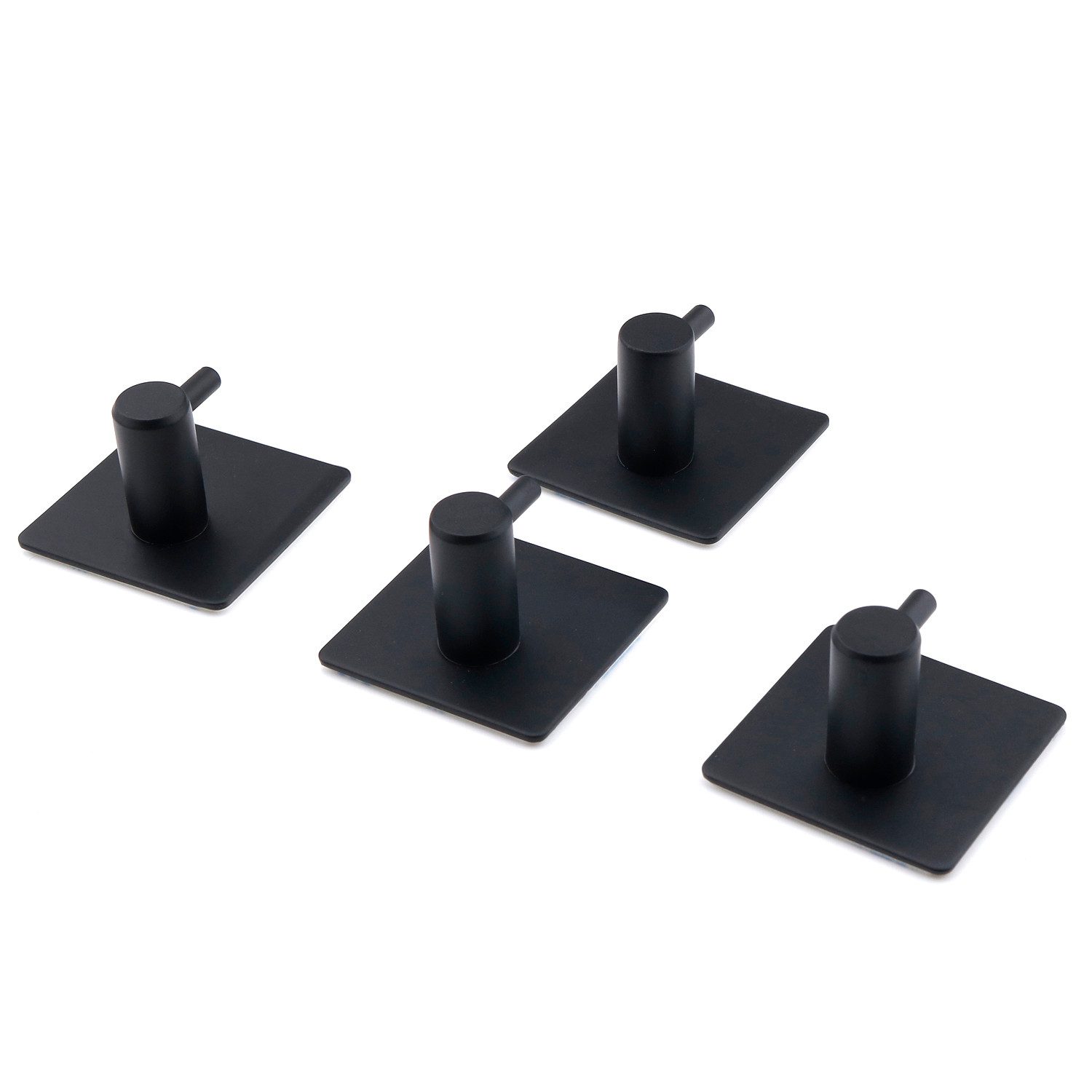 Bernstein Handtuchhaken HK450, (ohne Bohren / Bad / Küche / Haken / Handtuchhalter / Kleiderhaken, 4-Stk. / 4er Set / 4er Packung), selbstklebend / 4 Stück / Farbe wählbar / schwarz / edelstahl
