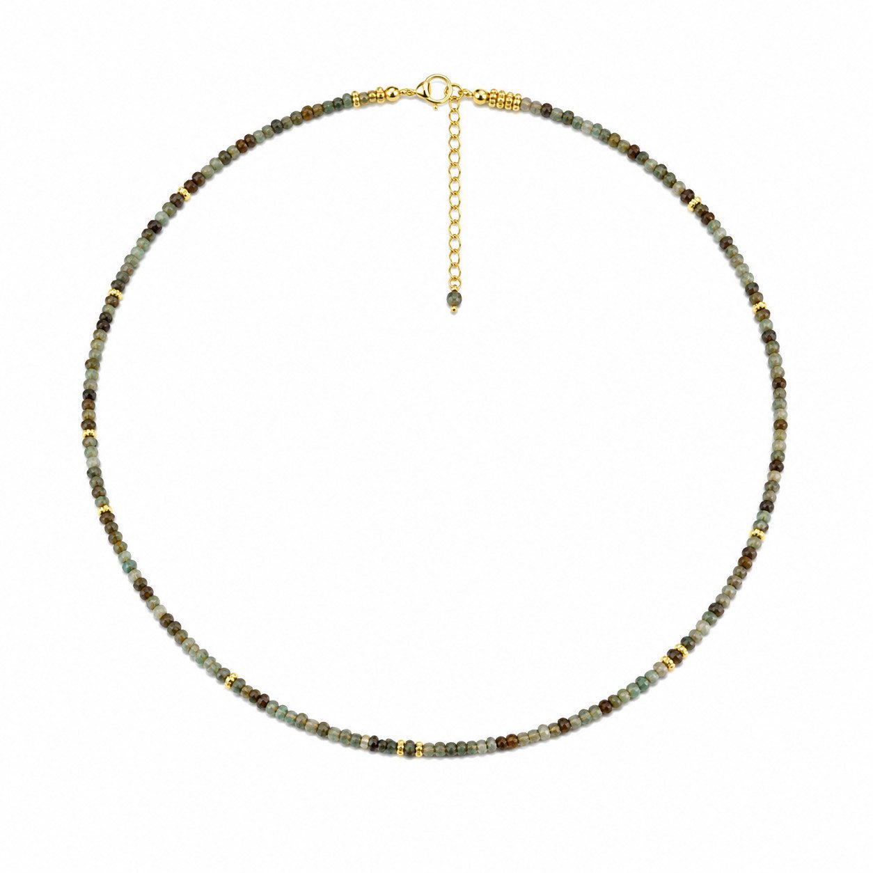 RAIKOU Bead-Ketten-Set mit echten Perlen und bunten Natursteinen, handgefertigt