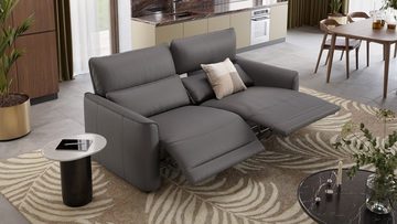 Sofanella 2-Sitzer Sofanella Zweisitzer GALA Ledercouch Sofa Designercouch in Schwarz