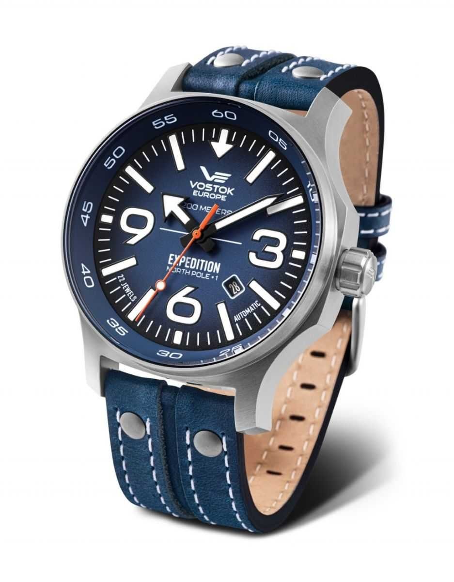 Vostok Europe Automatikuhr Expedition Nordpol 1 Herrenuhr YN55-595A638 Lederband 47 mm