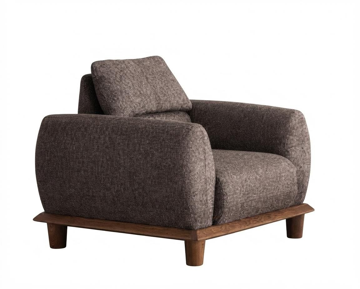 Xlmoebel Loungesessel Moderner Relaxsessel Braun Stoff Sessel Holzrahmen Wohnzimmer (1-St., 1-tlg), Anpassbar, Verstellbar
