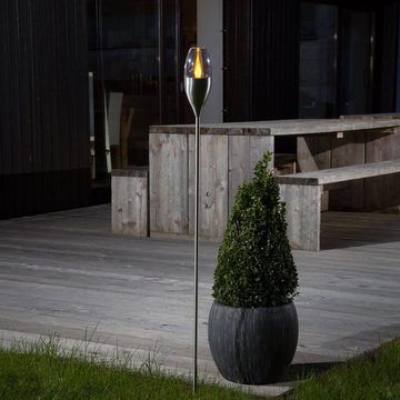 Lindby Gartenleuchte Jari, LED-Leuchtmittel fest verbaut, Modern, Edelstahl, Kunststoff, edelstahl, klar, inkl. Leuchtmittel