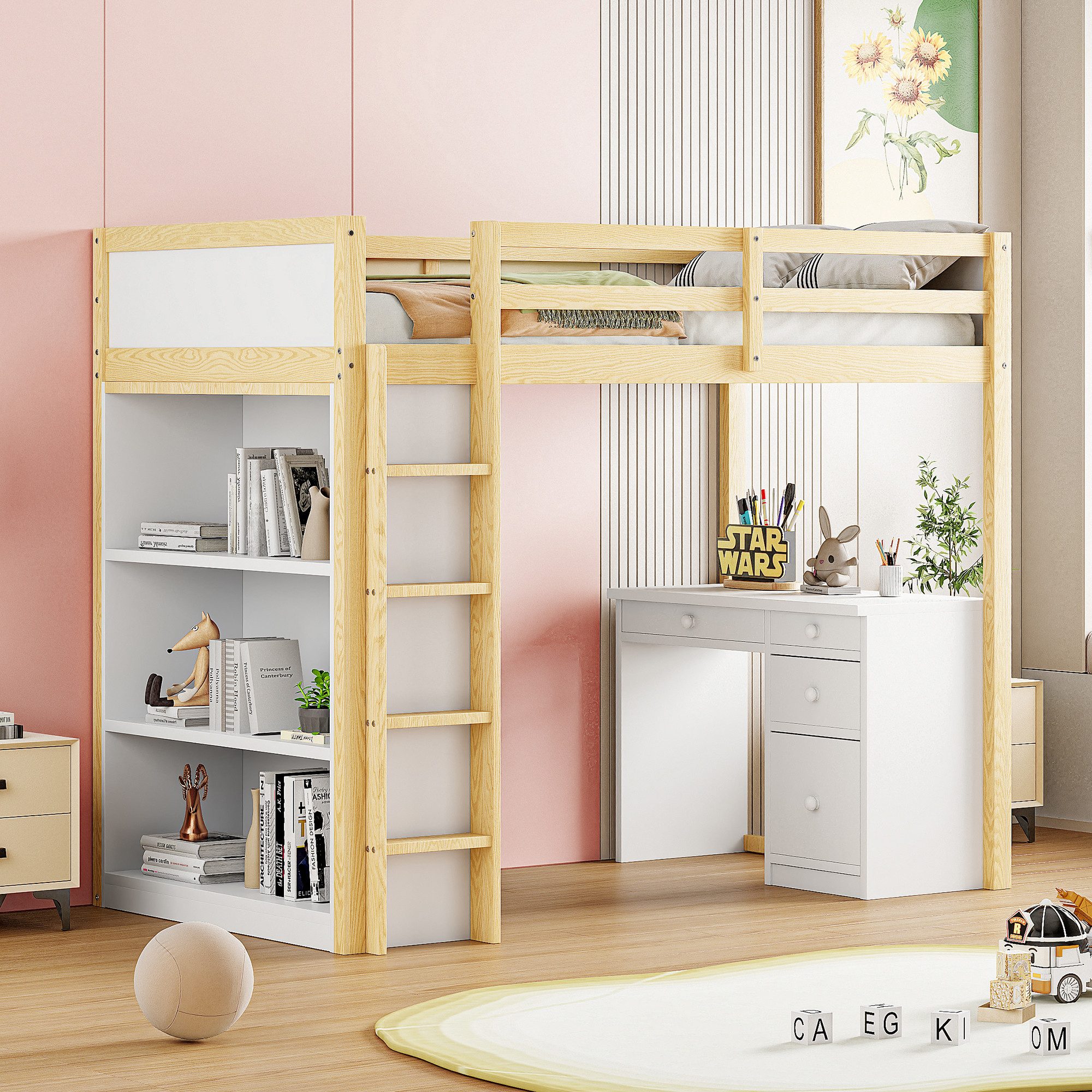 Odikalo Hochbett Hochbett mit Aufbewahrungsschränken und günstig online kaufen