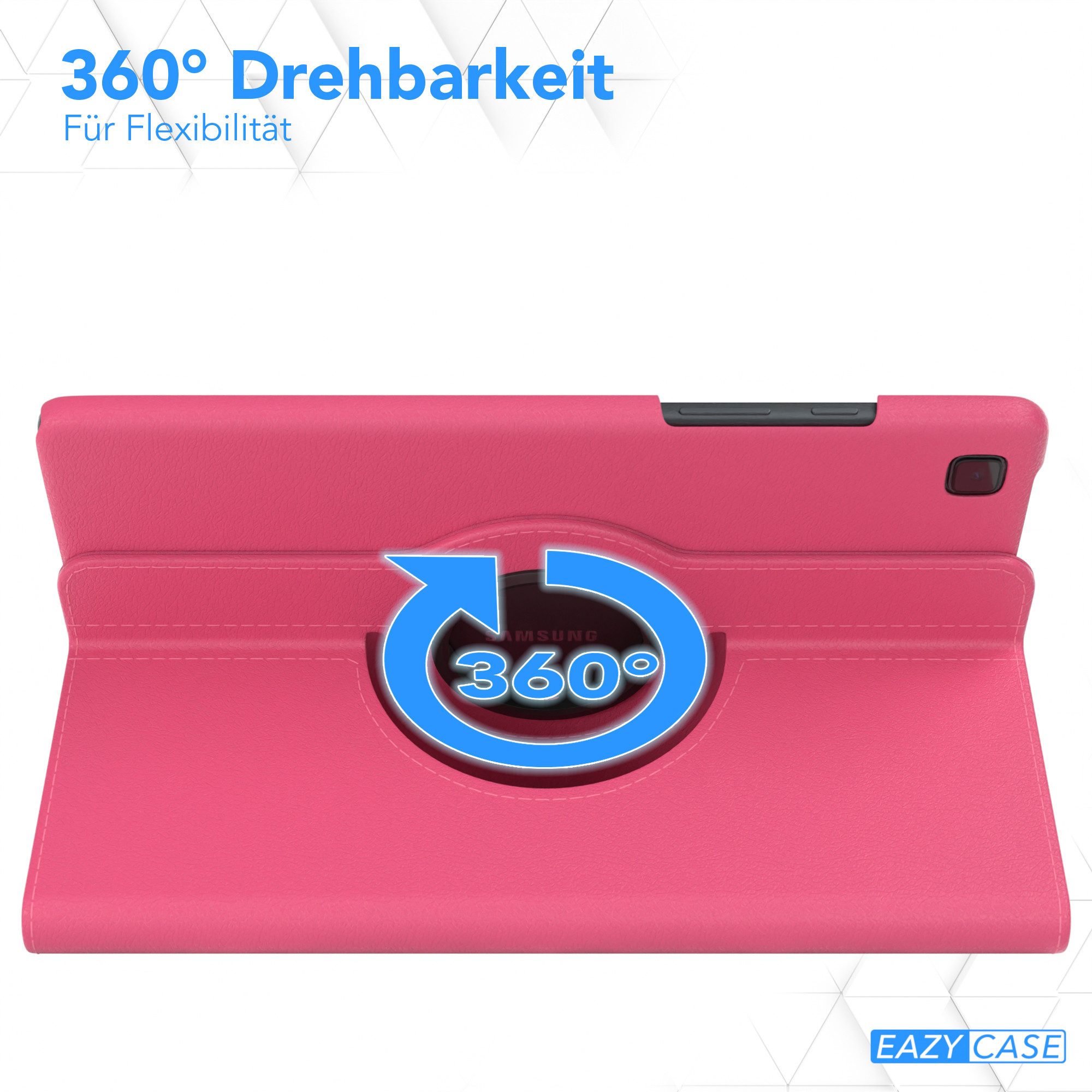 EAZY CASE Tablet-Hülle Rotation Case für Samsung Galaxy Tab A7 10,4 Zoll, Klapphülle zum Aufstellen Rundum Hülle Book Tablet Slim Klappcase Pink