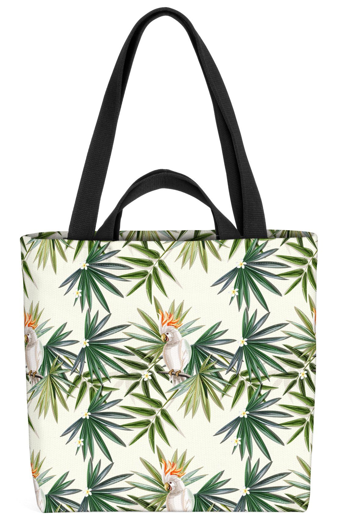 VOID Henkeltasche (1-tlg), Palmen hawaii regenwald Vogel blühen tropisch kokos pflanze Kakadu