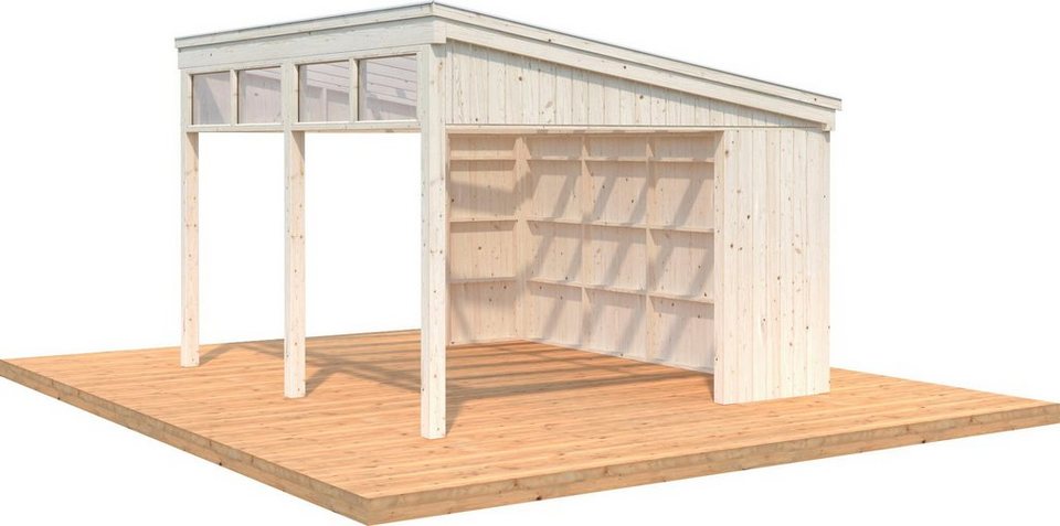 Palmako Holzpavillon »Nova«, mit Oberlicht, BxT: 432×376 cm, naturbelassen