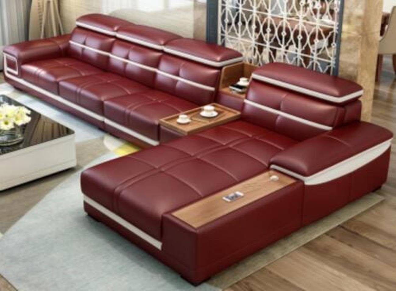Luxus L-form Couch Ecksofa JVmoebel Design Ecksofa, Sitz Kunstleder Eck Polstersofa