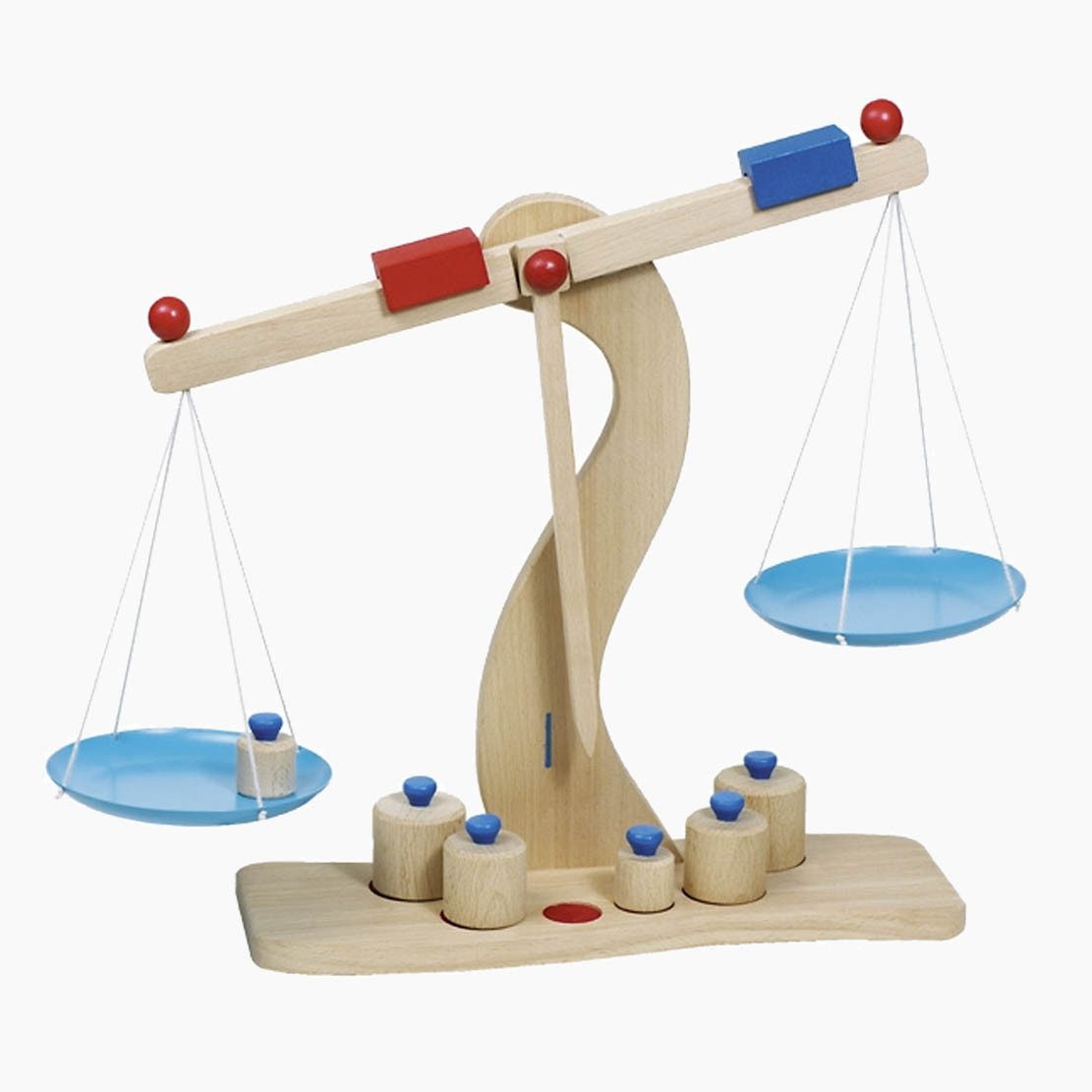 goki Kinder-Küchenwaage Die goki Balkenwaage, (set packung, 7-tlg., 7 teilig), aus Massivholz und zwei Metallschalen