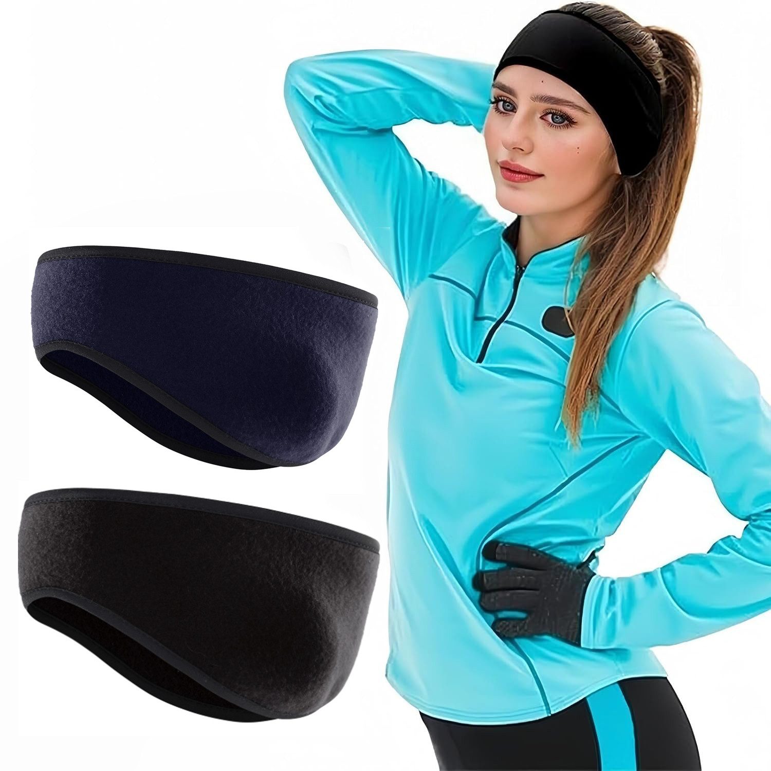 Cachito Ohrenwärmer 2 Stück Ohrenwärmer Stirnbänder, Winter Sport Stirnband Damen Herren für Joggen, Laufen, Wandern, Fahrrad und Motorrad Fahren