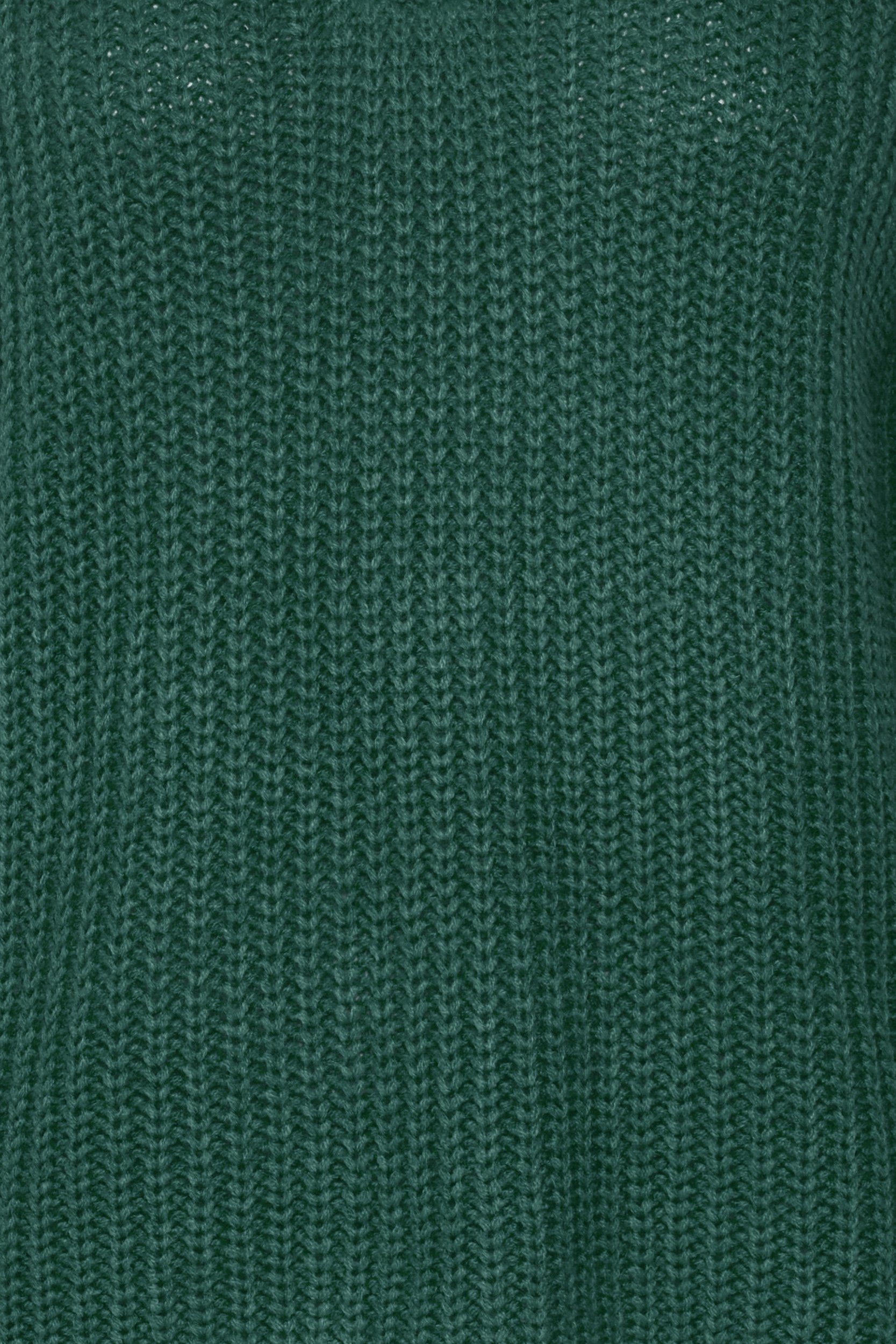 b.young Strickpullover Pullover Kragen Petrol Grobstrick mit in Reißverschluss Troyer 6677 Sweater