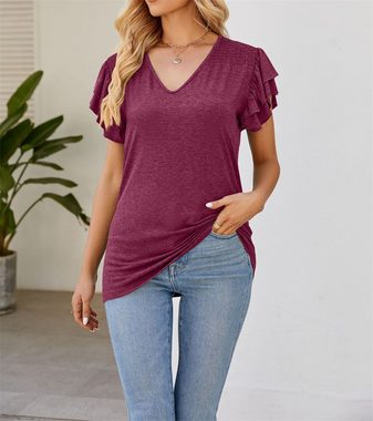 AFAZ New Trading UG One-Shoulder-Top Modische, lockere T-Shirt-Oberteile für Damen