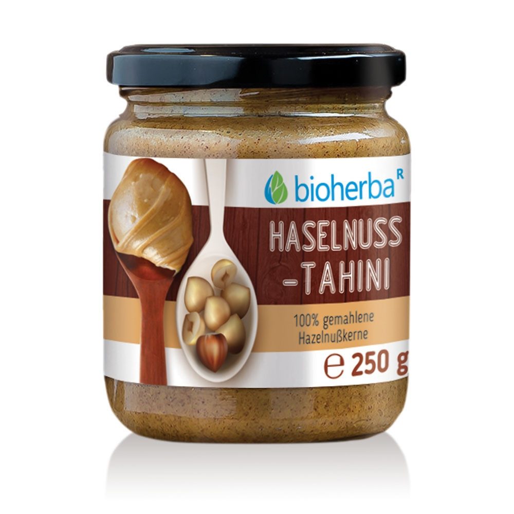 BIOHERBA R Bio Haselnuss Tahini 100% gemahlene Bio Hazelnusskerne 250g Glas