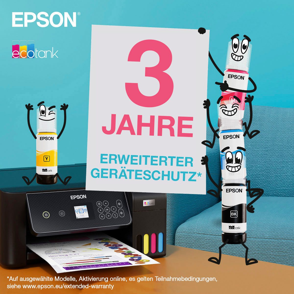 Epson EcoTank ET-2850 Tintenstrahldrucker, (WLAN (Wi-Fi), Wi-Fi Direct)