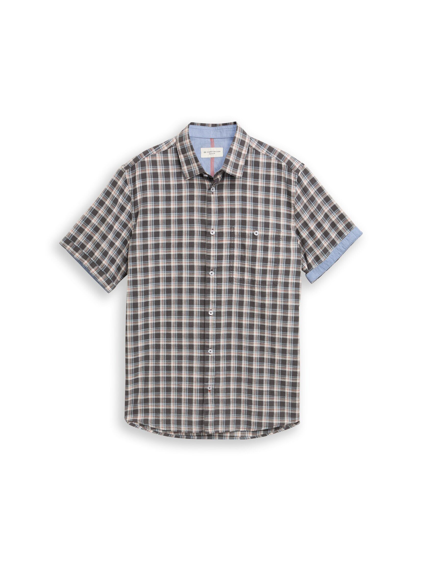 TOM TAILOR Kurzarmhemd Blusen & Shirts Regular Fit Kurzarmhemd mit Karomust günstig online kaufen