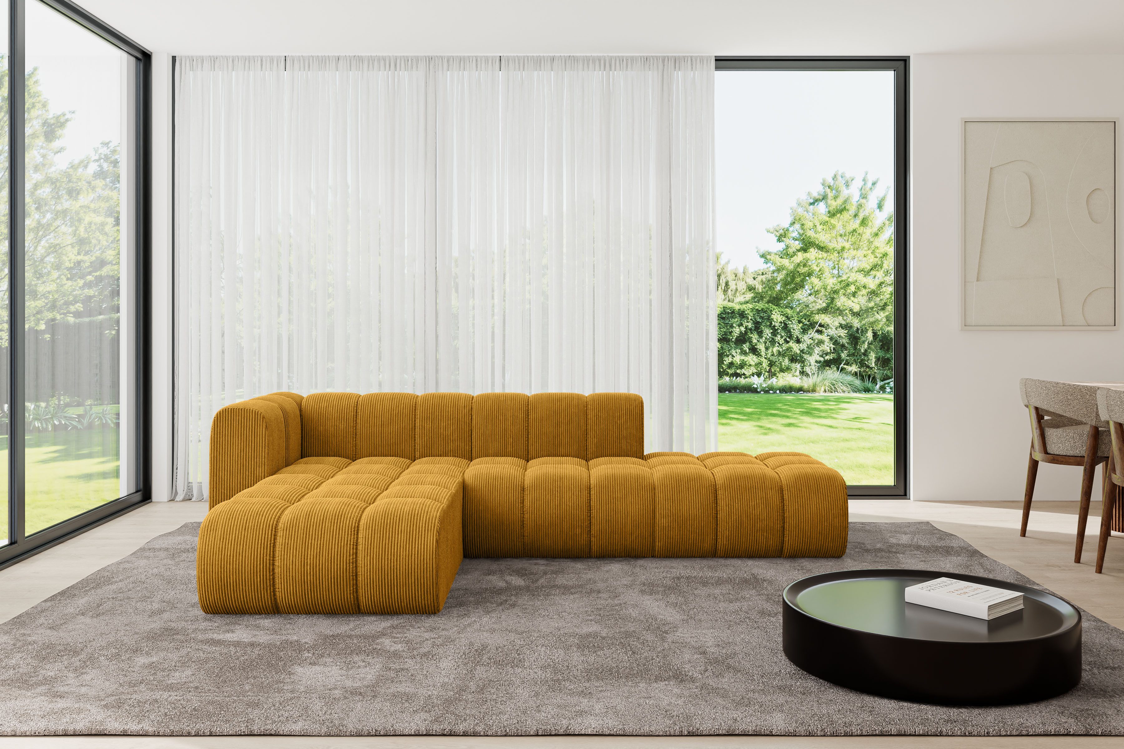ALTDECOR Ecksofa Zuvon-L1, Corner Sofa U-Form Vielseitige Sofa Wohnlandschaft Wohnzimmer, FORWARDER_CURBSIDE