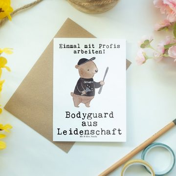Mr. & Mrs. Panda Grußkarte Bodyguard Leidenschaft - Weiß - Geschenk, Abschied, Karte, Kollegin, Hochwertiger Karton
