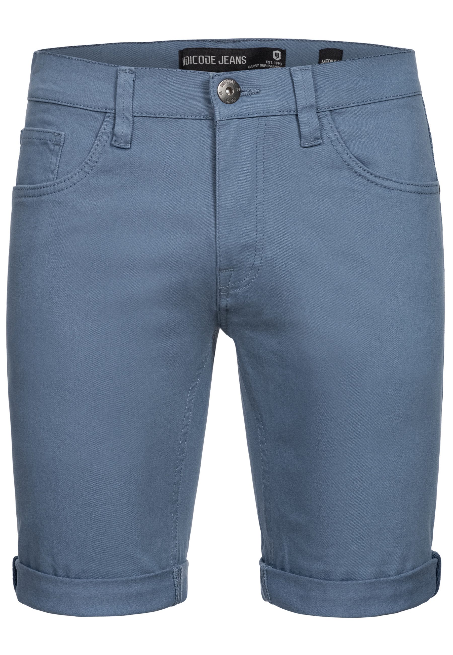 Indicode Jeansshorts Villeurbanne aus elastischer Bauwoll-Qualität günstig online kaufen
