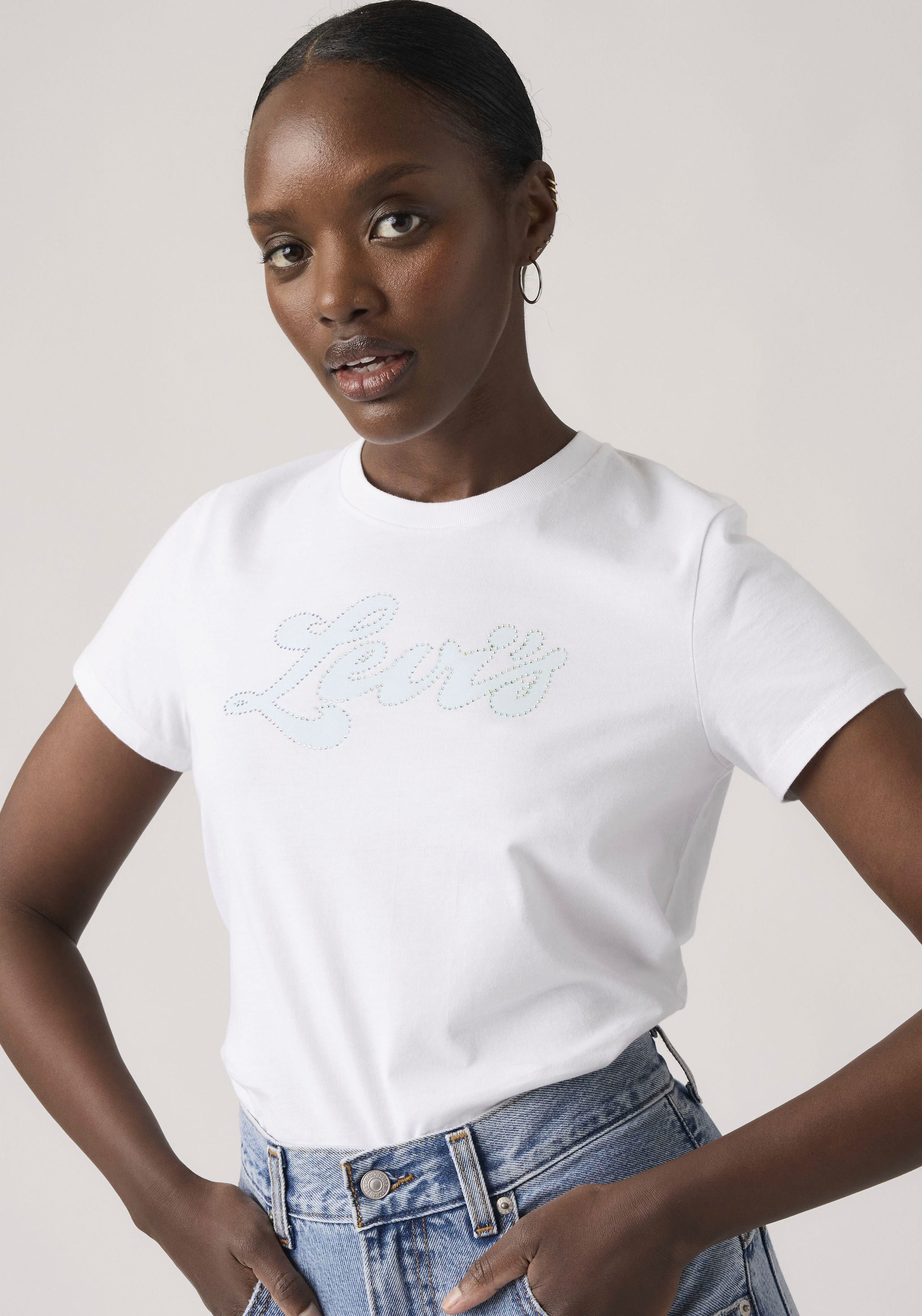 Levi's® Rundhalsshirt THE PERFECT TEE mit Logo im Metallic-Holo Print